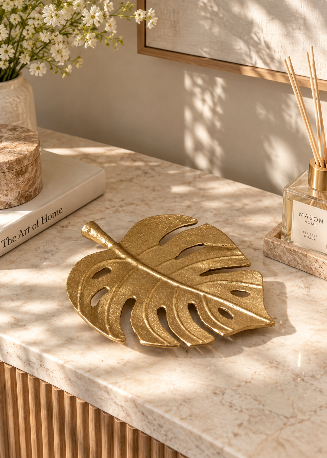 Gold Monstera Leaf Tray