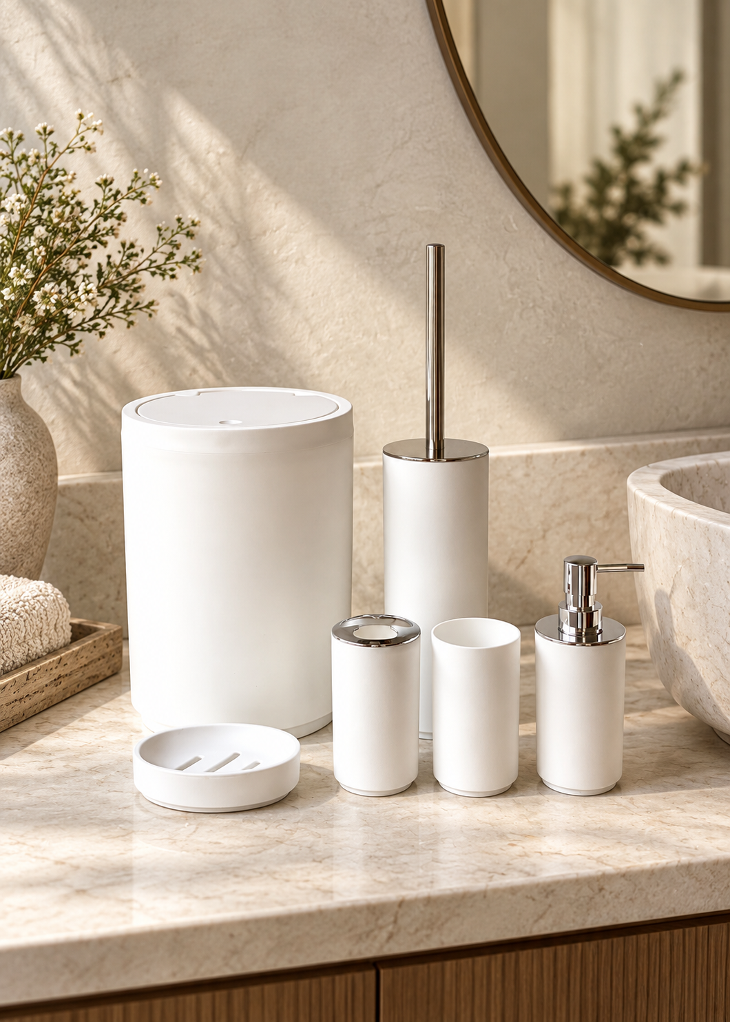 White Serenity Bath Set