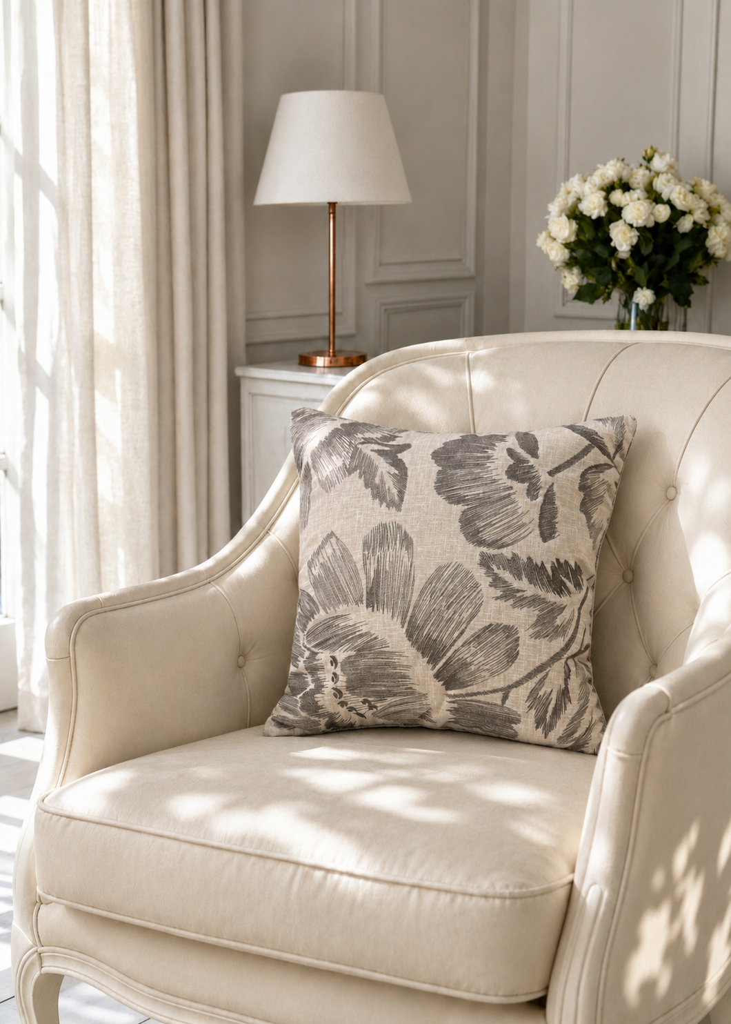 Athena Grey Cushion Cover