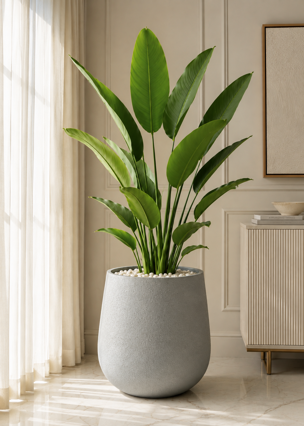 Noa Round Planters - Light Grey
