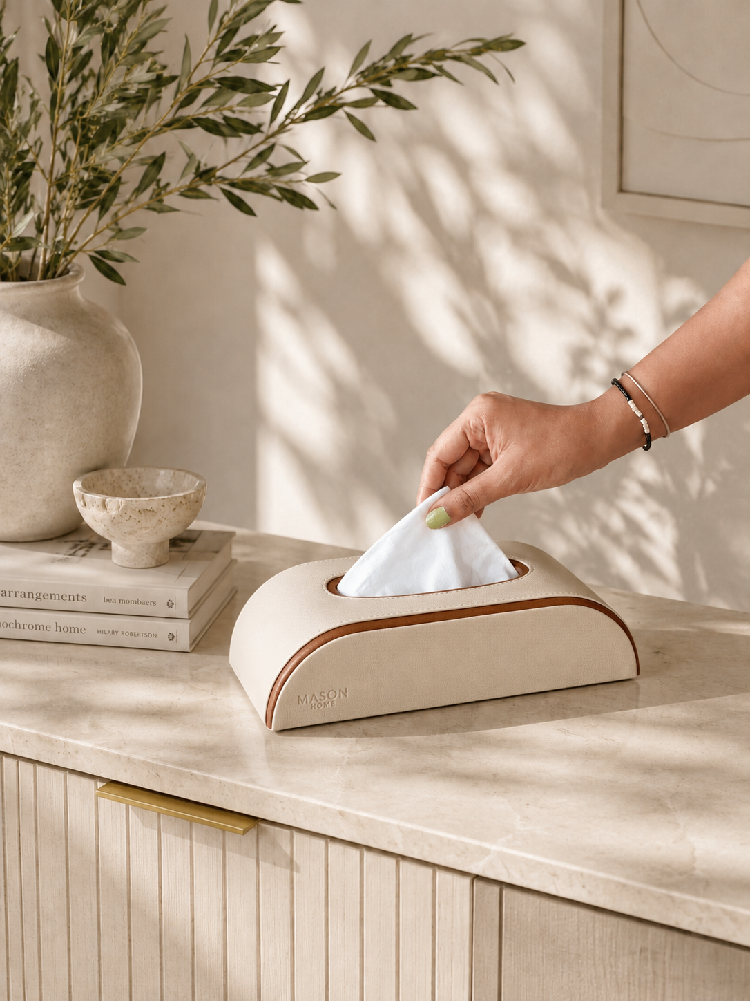 Naples Taupe Car Tissue Box