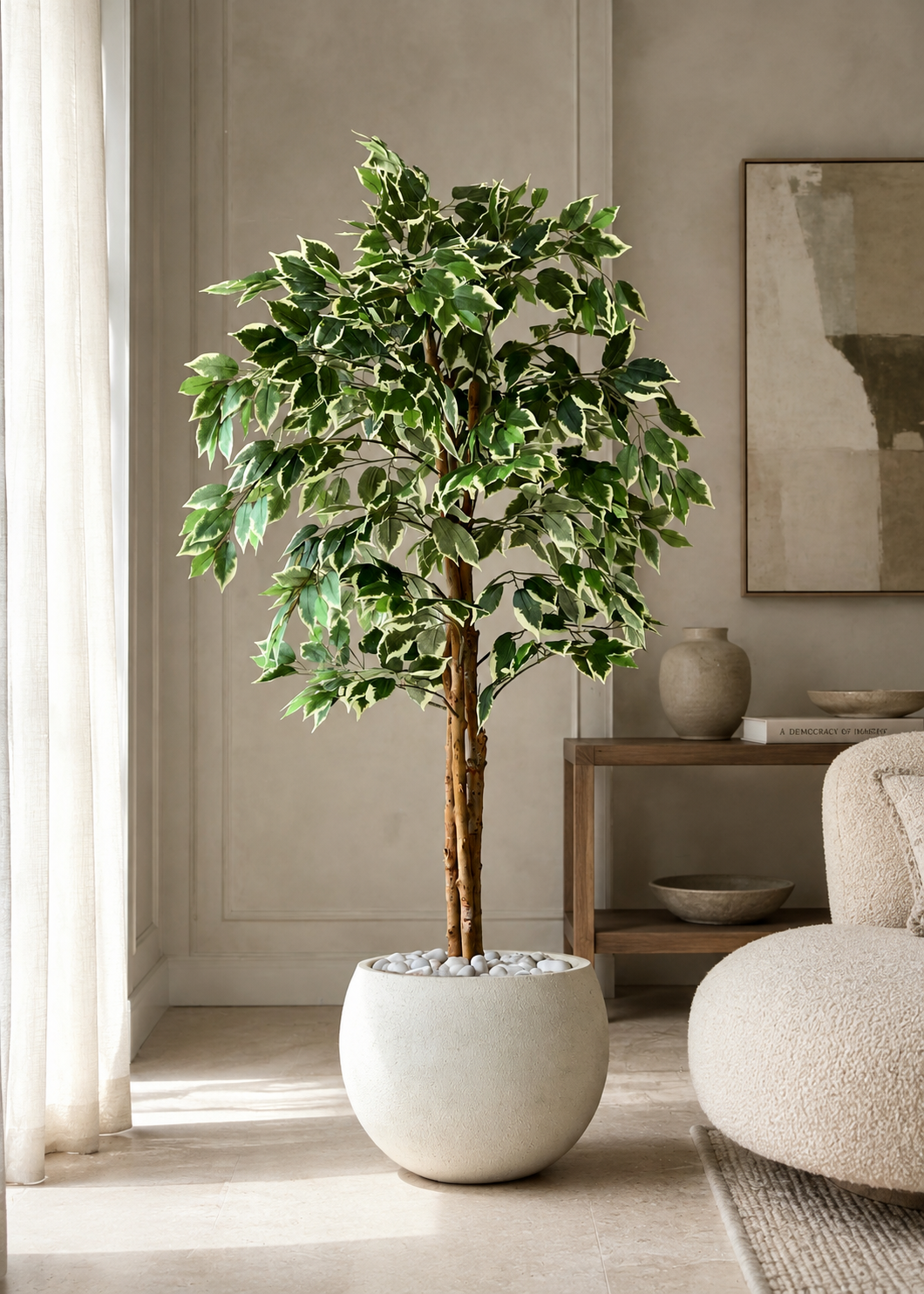 Artificial Variegated Dried Ficus Plant - 5 Feet
