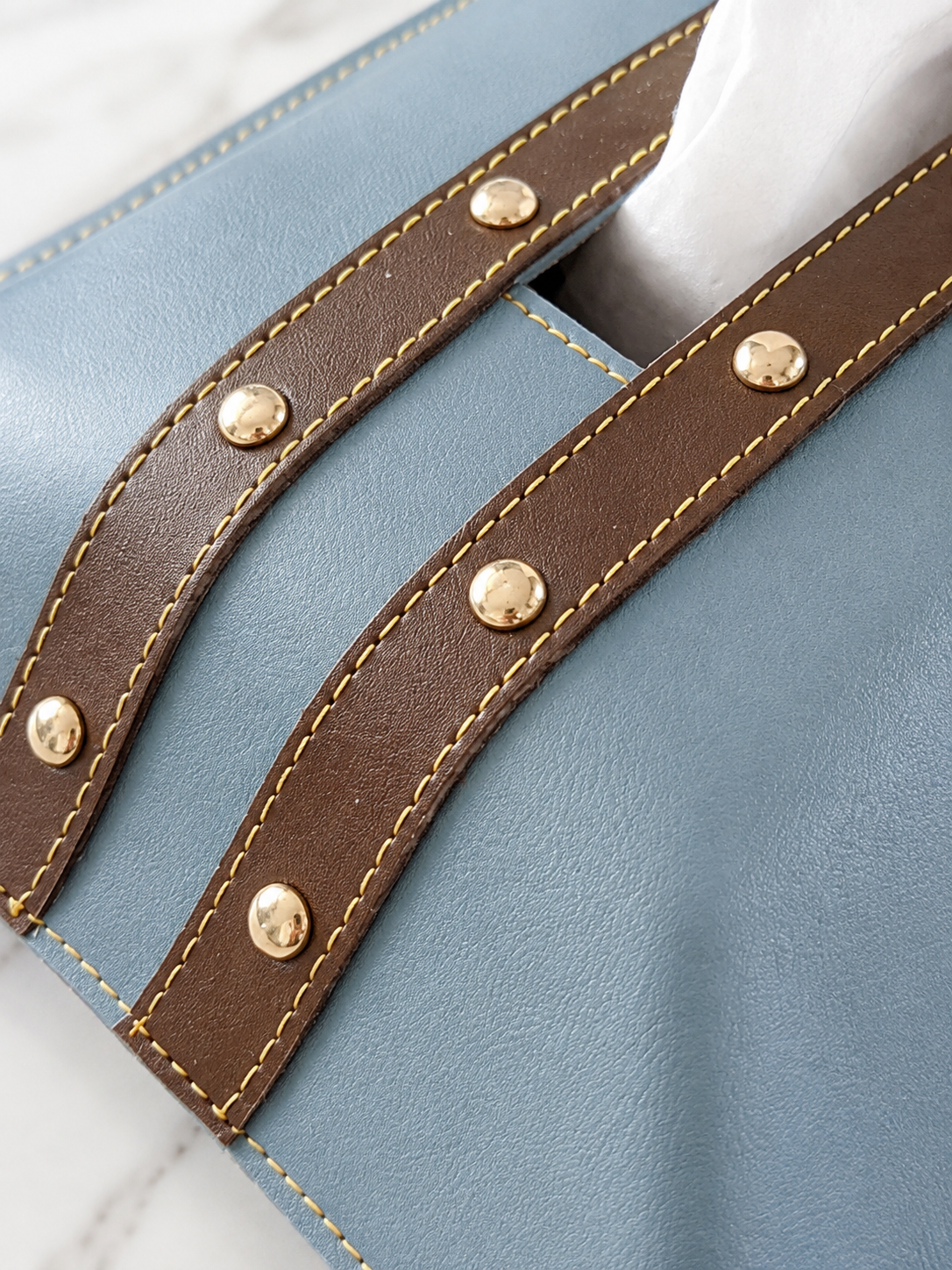 Blue & Brown Tissue Cover