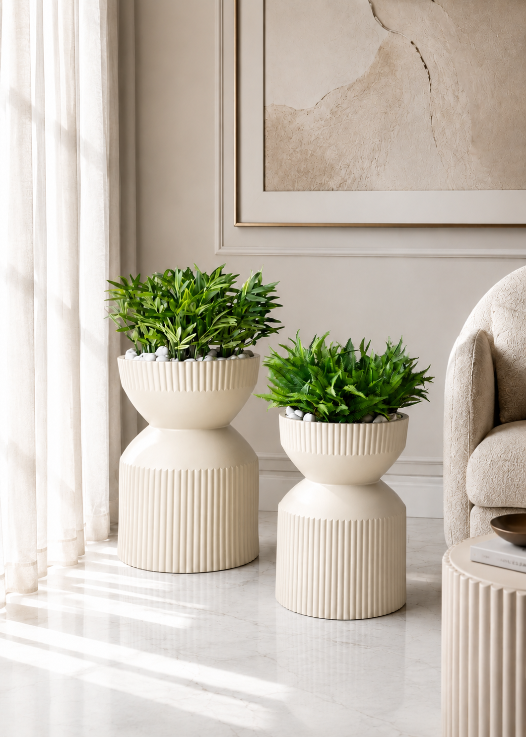 Willow Reversible Planters - Ivory