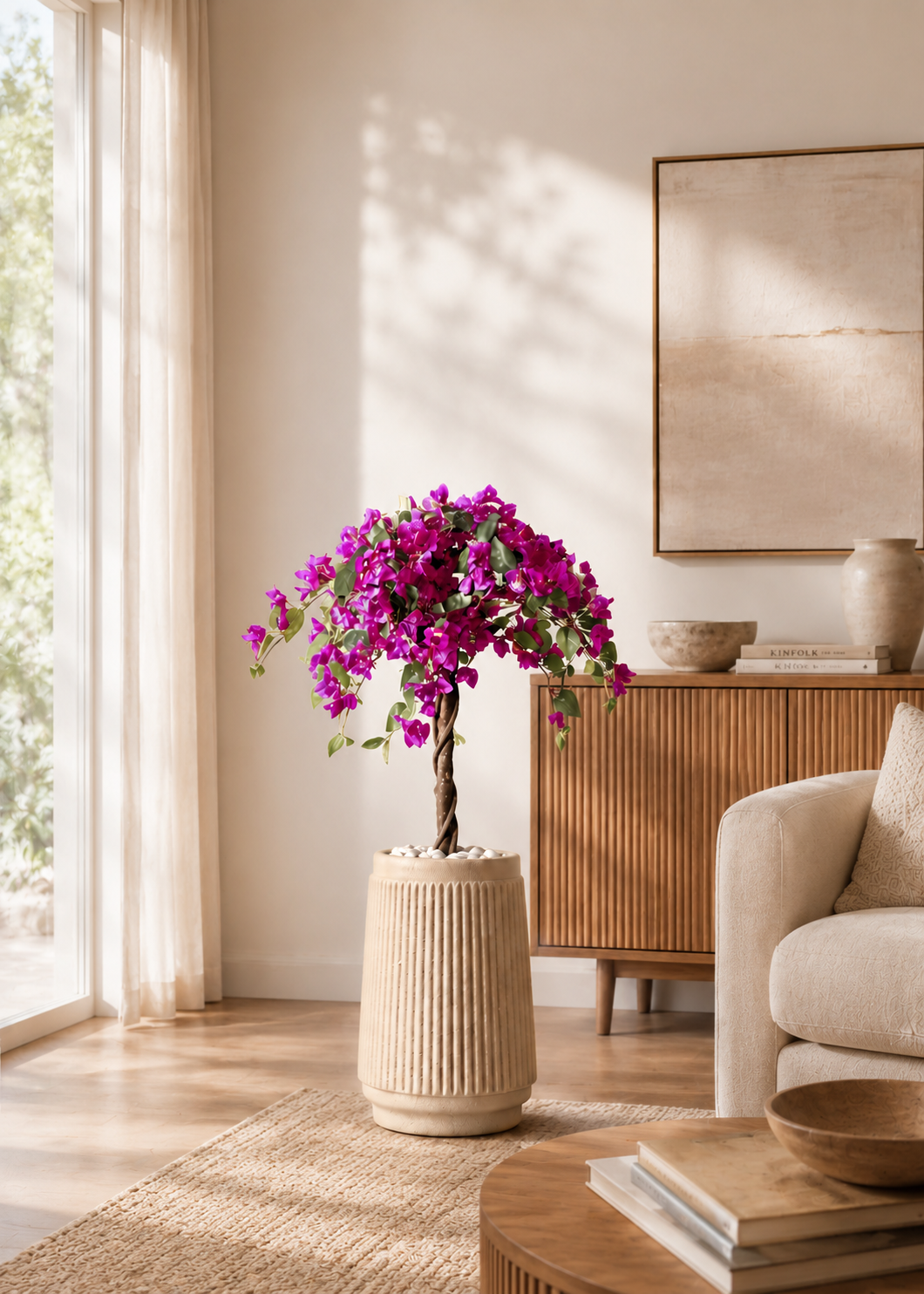 Artificial Purple Bougainvillea Plant - 3 Feet