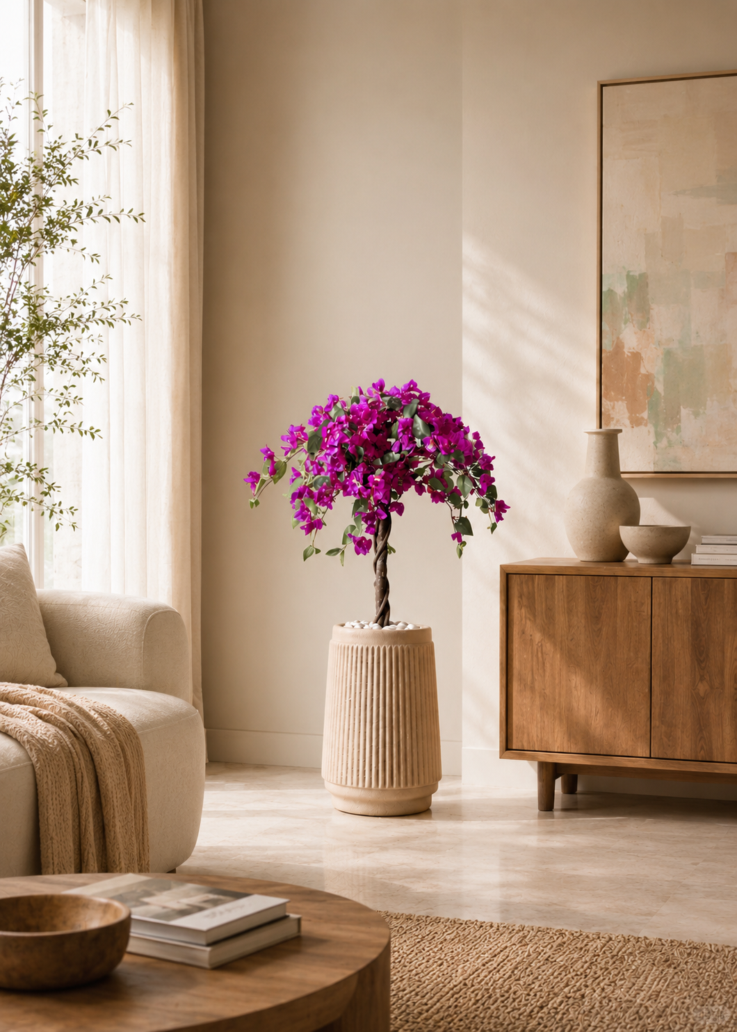 Artificial Purple Bougainvillea Plant - 3 Feet