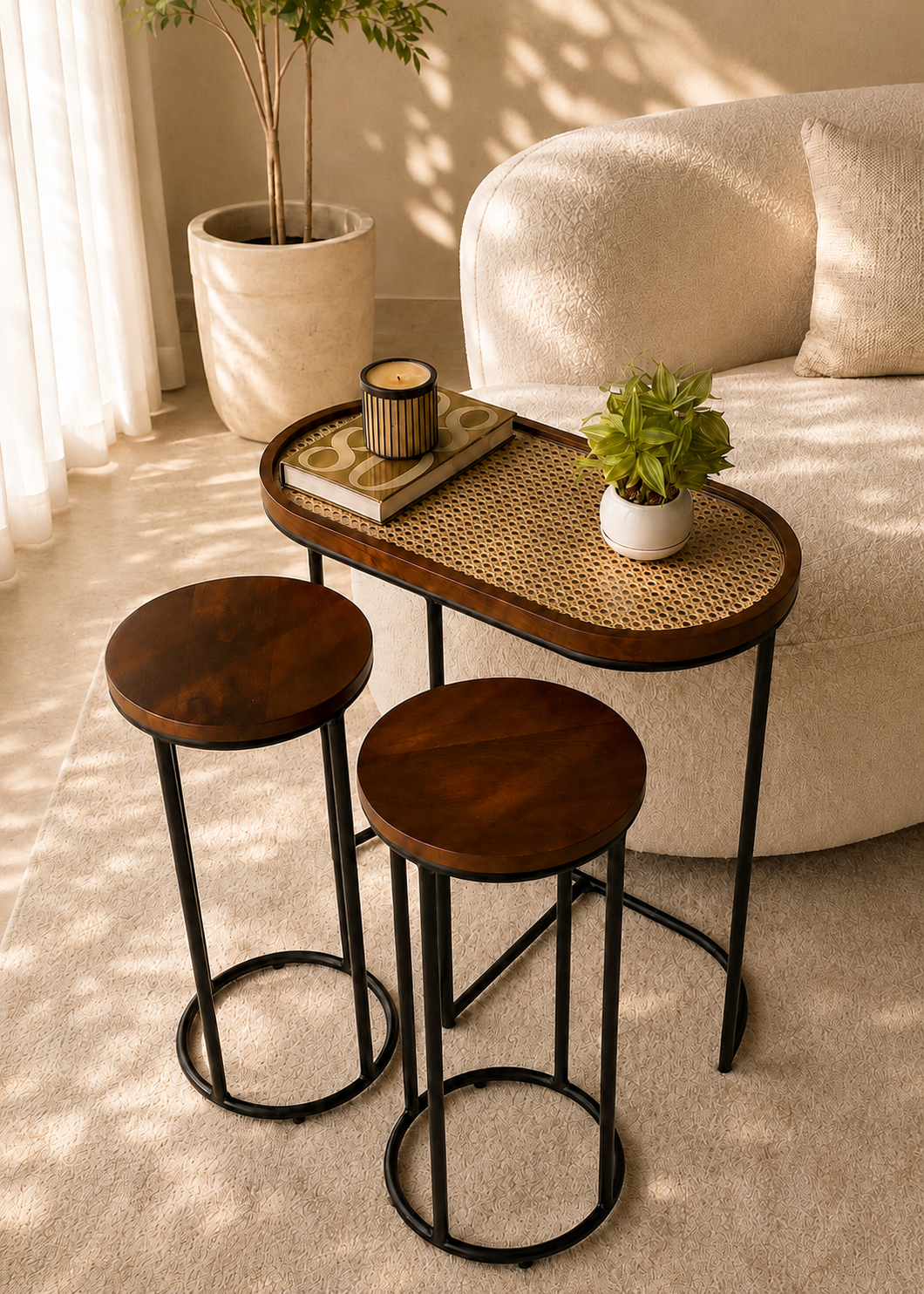 Kovo Rattan Table - Set of 3 Side Tables
