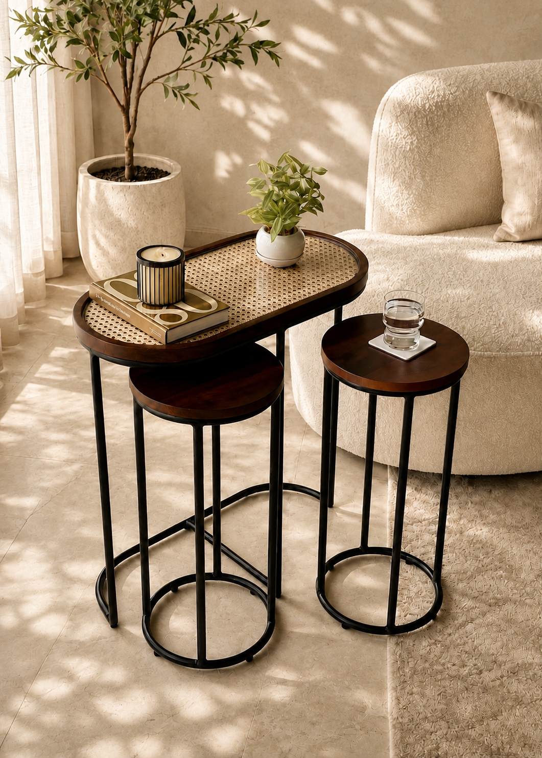 Kovo Rattan Table - Set of 3 Side Tables