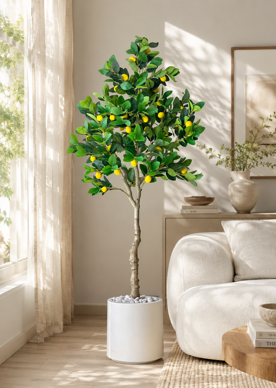 Artificial Tropical Lemon Plant - 6.5 Feet