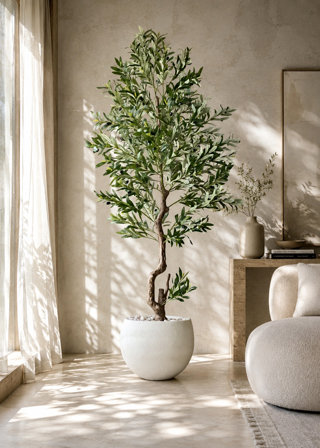 Artificial Evergreen Olive Plant - 6.5 Feet