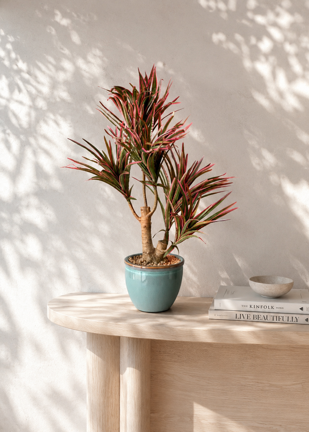 Artificial Red Dracaena Cane Plant - 2 Feet