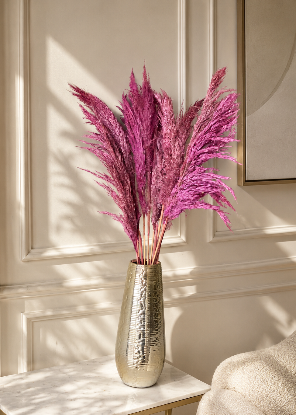 Artificial Feather Pampas Bunch - Pink
