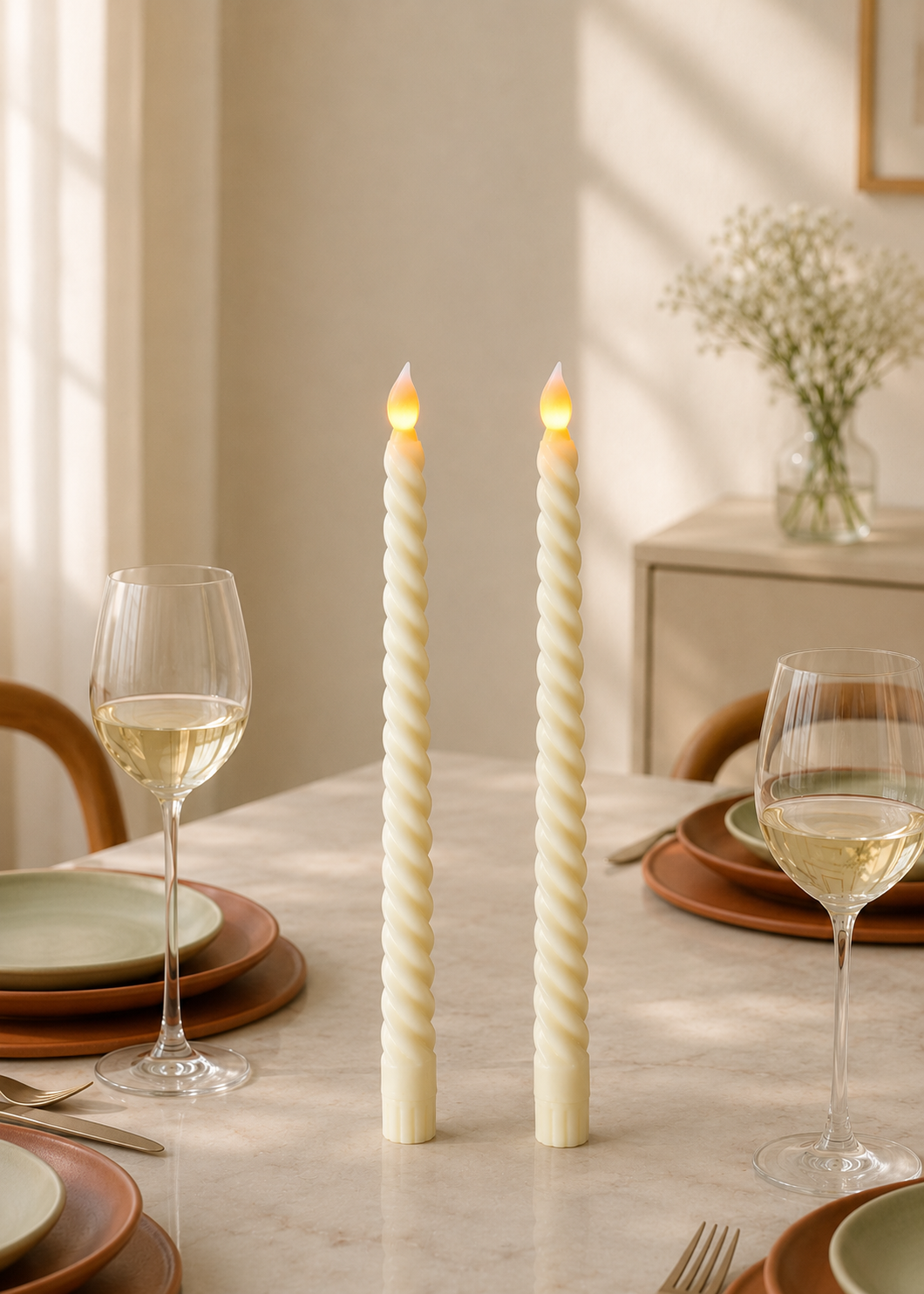Twisted Taper Candles - Set of 2