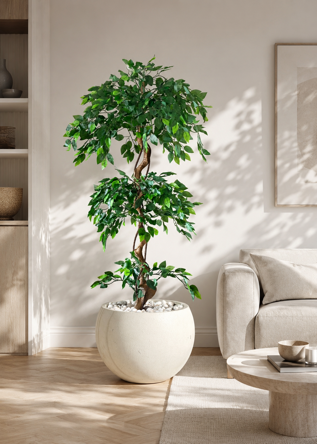 Artificial Cascading Ficus Topiary Plant - 6 Feet