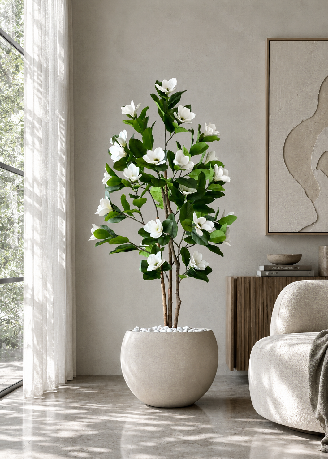 Artificial Magnolia Plant - 6 Feet
