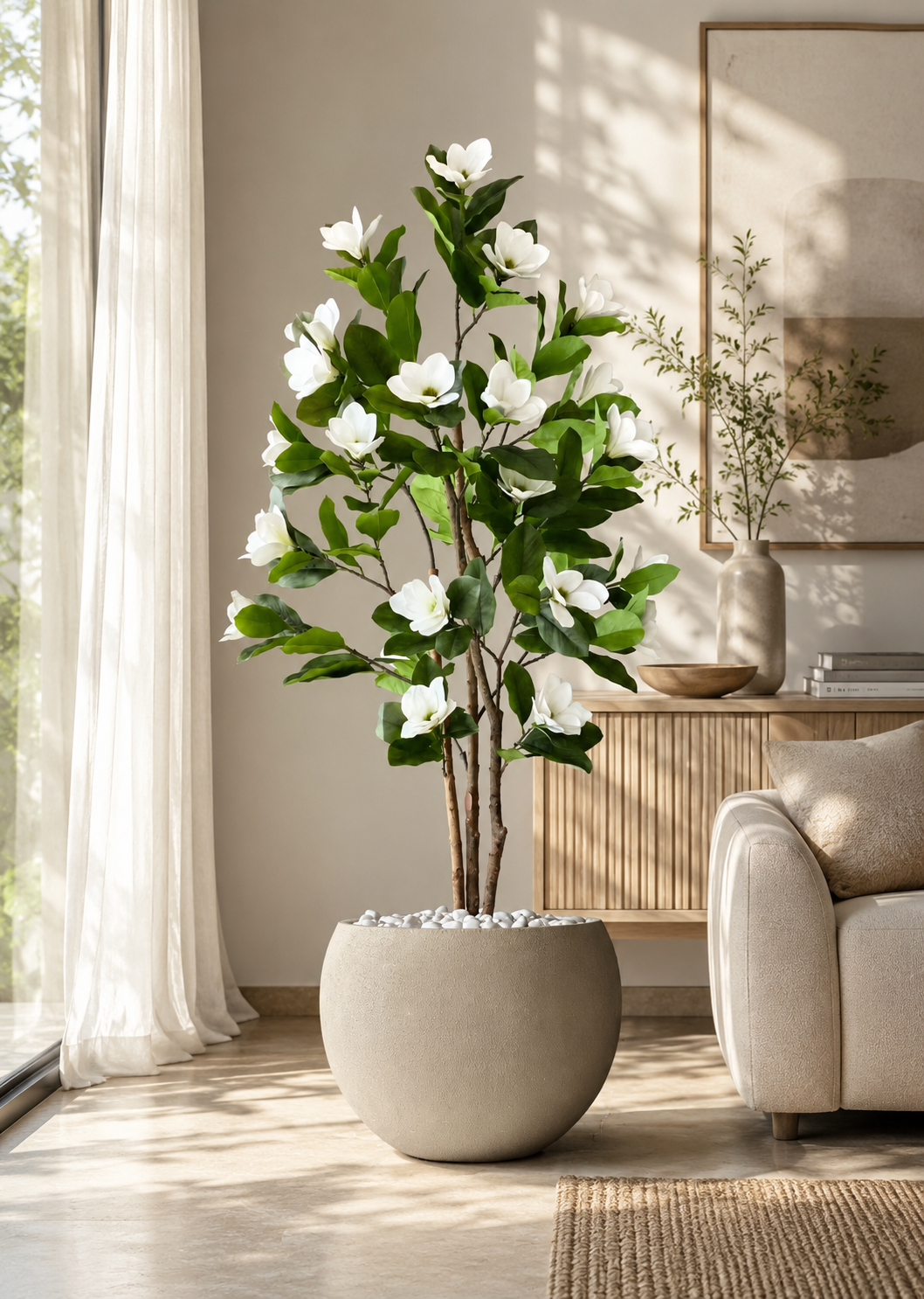 Artificial Magnolia Plant - 6 Feet