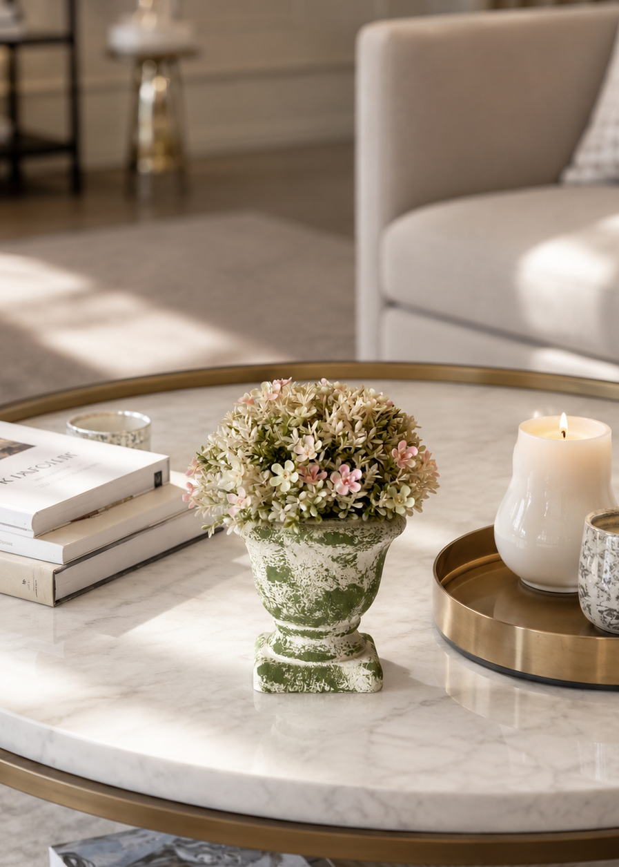Artificial Fiora Mini Ball Plant – Blush Pink