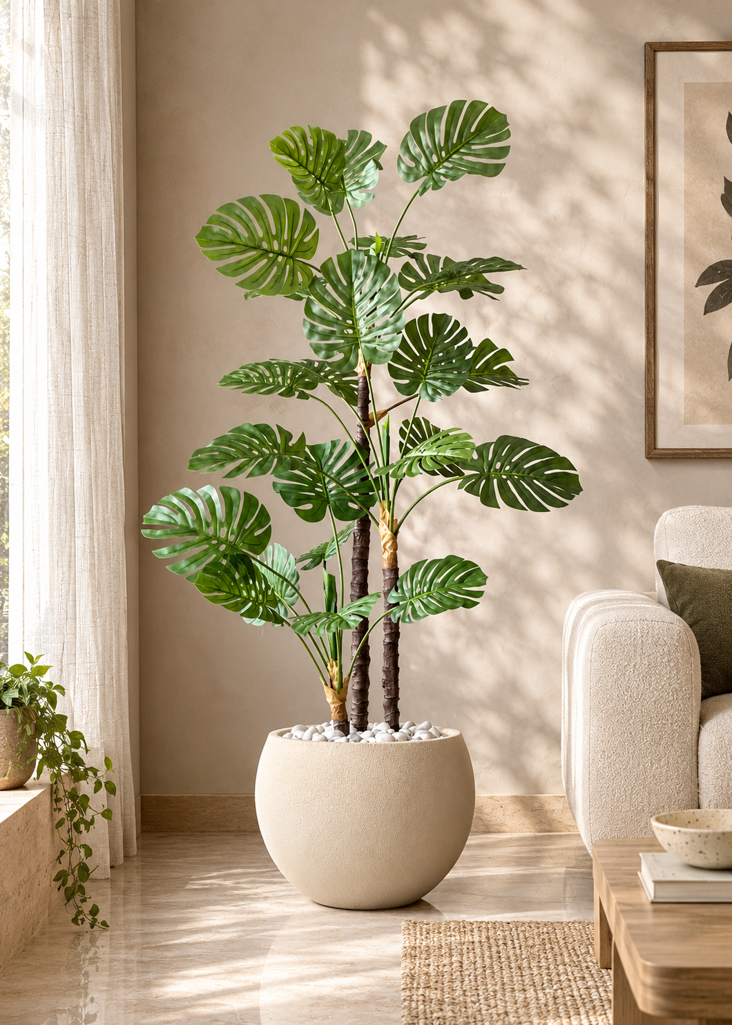 Artificial Dual Monstera Plant - 5 Feet