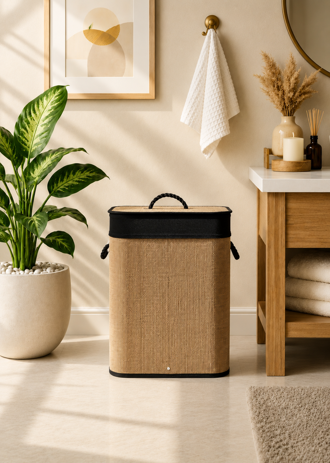 Terra Laundry Basket - Black & Brown