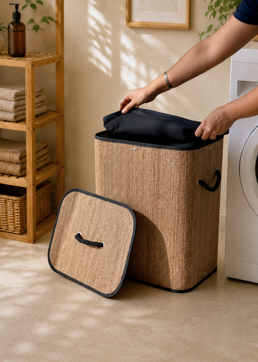 Terra Laundry Basket - Black & Brown
