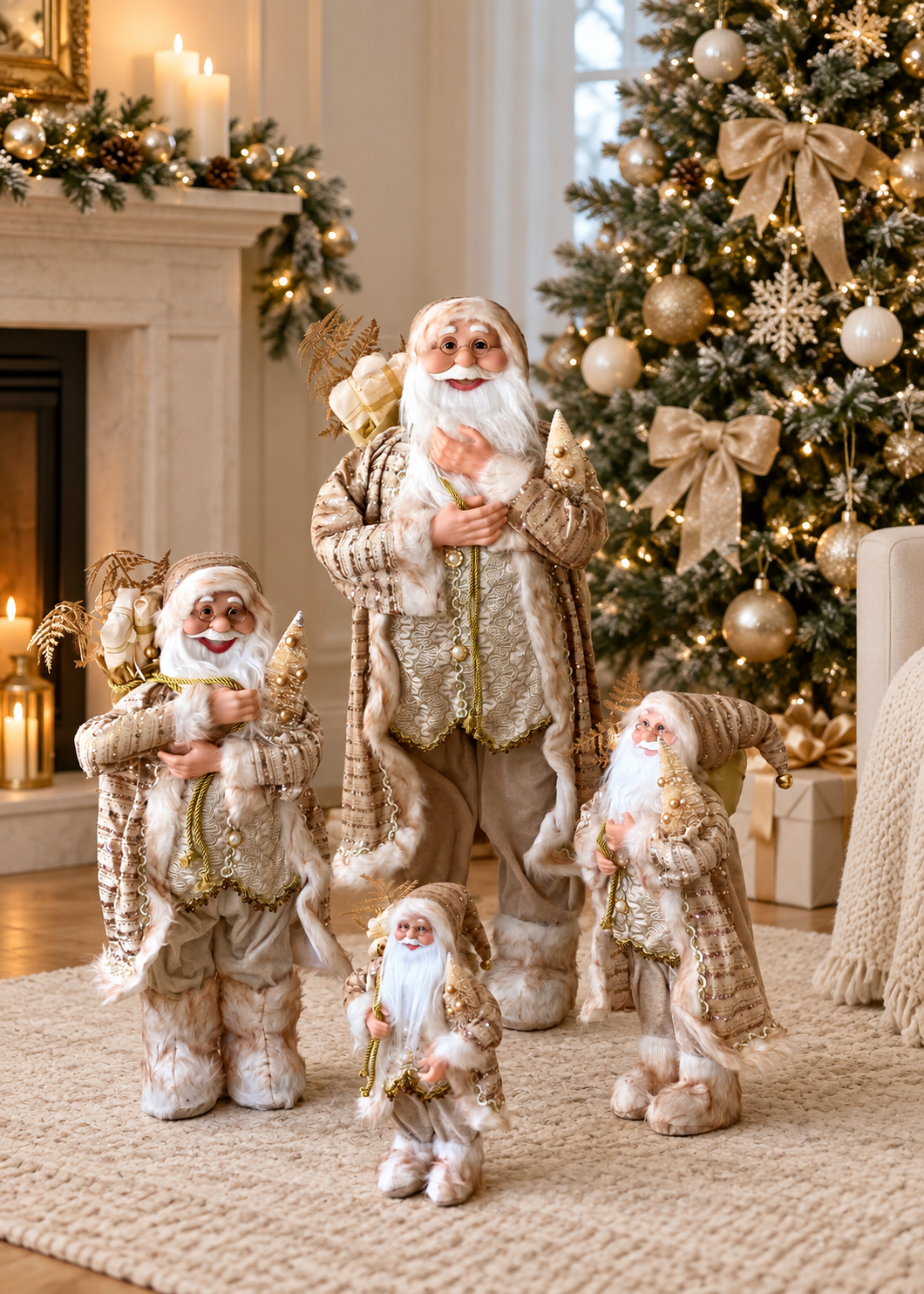 Christmas Jolly Santa Claus - 1.5 Feet (White)