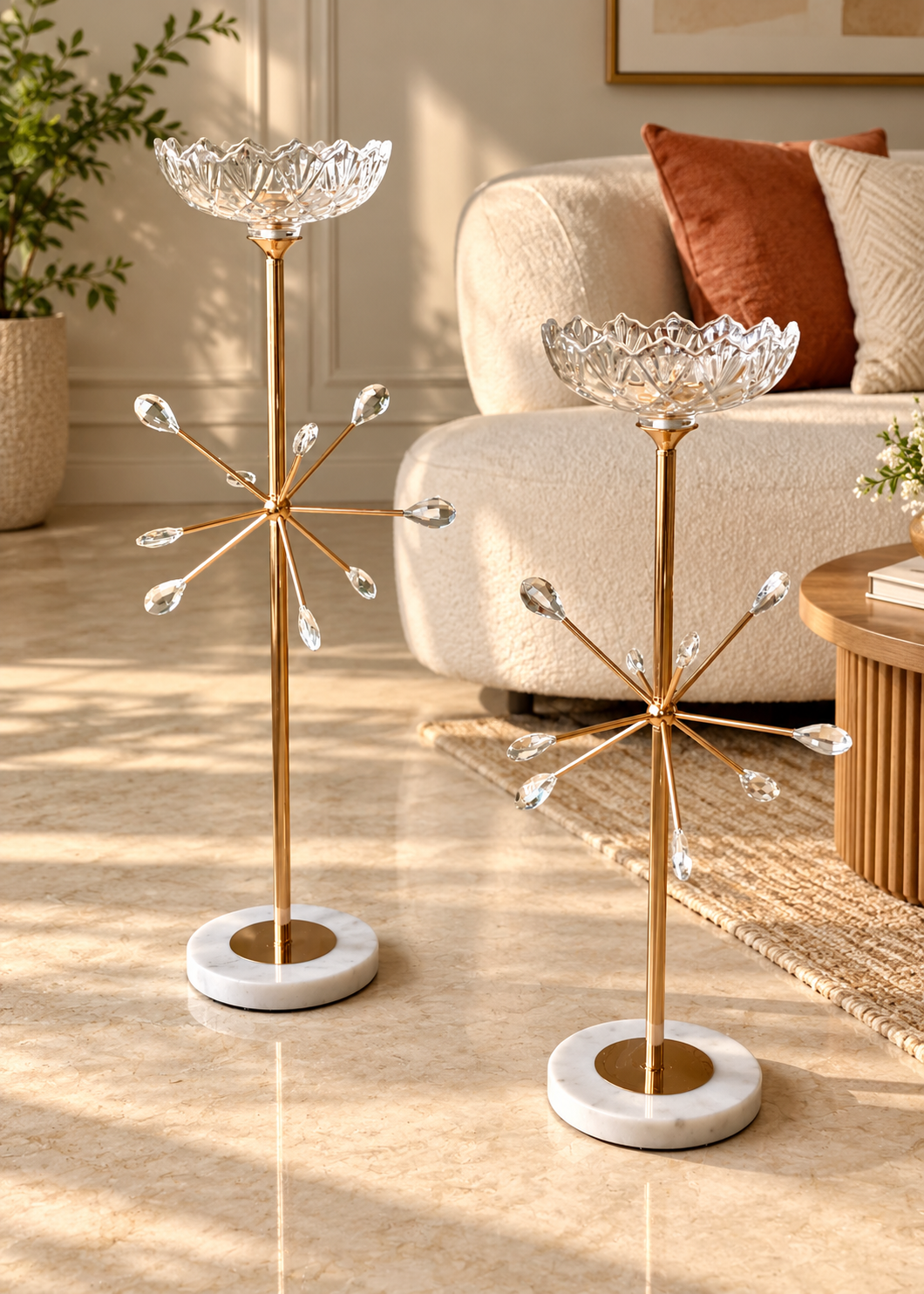 Zen Crystal Candle Urli - Large