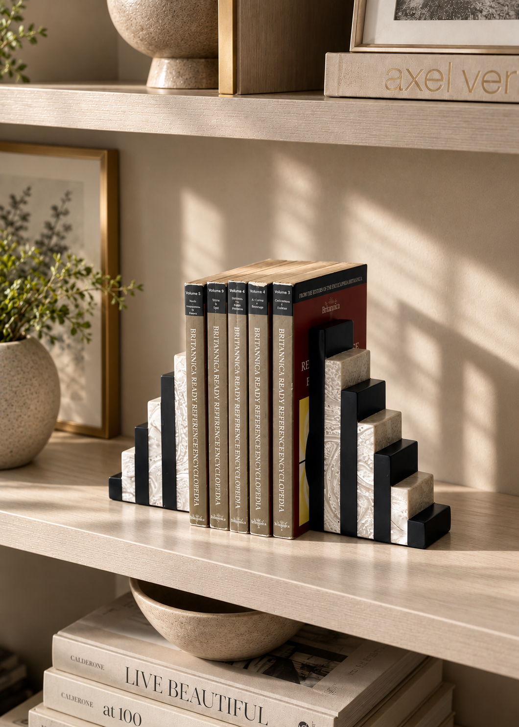 Monochrome Bookend Set