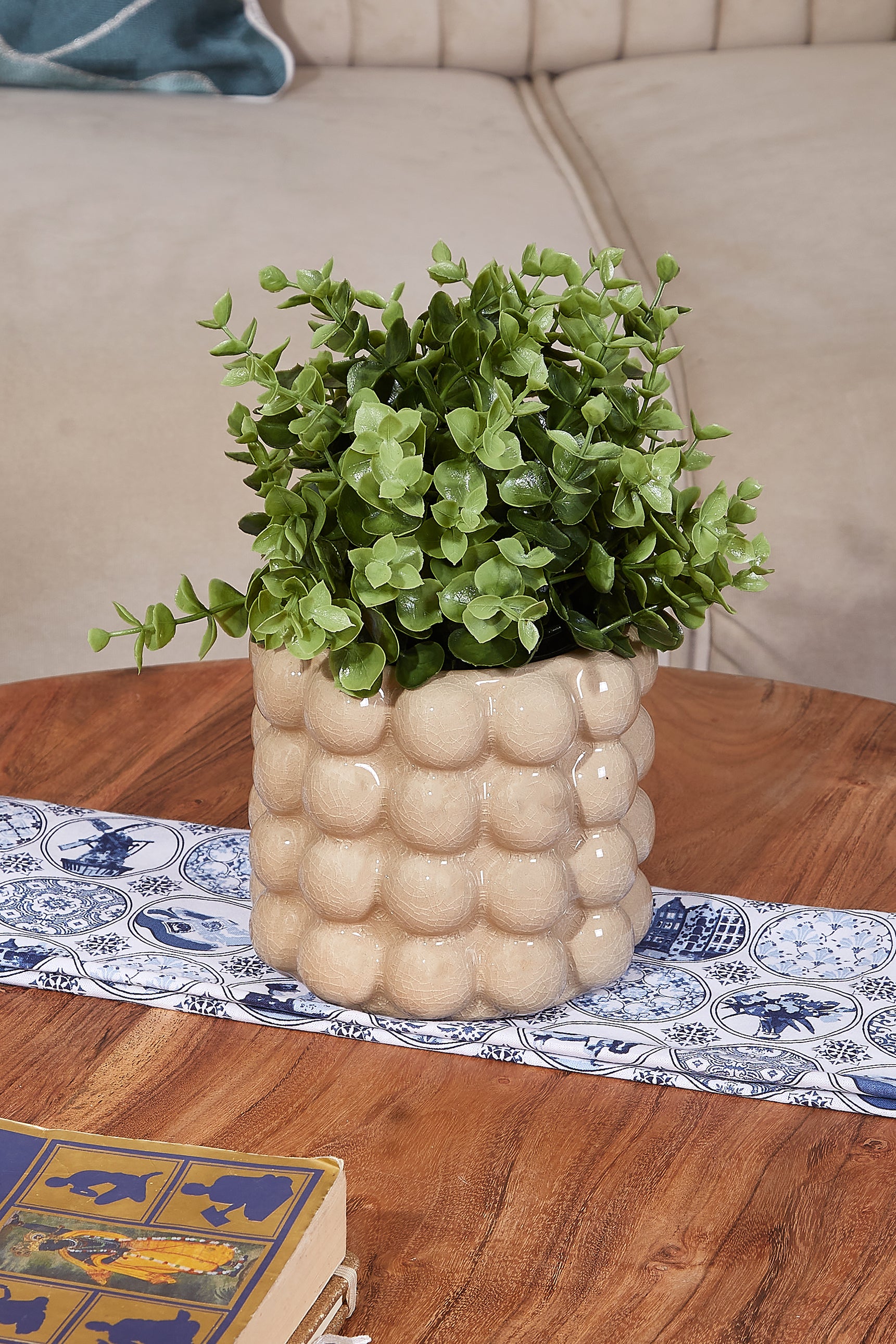 Bubble Beige Ceramic Pot - Small