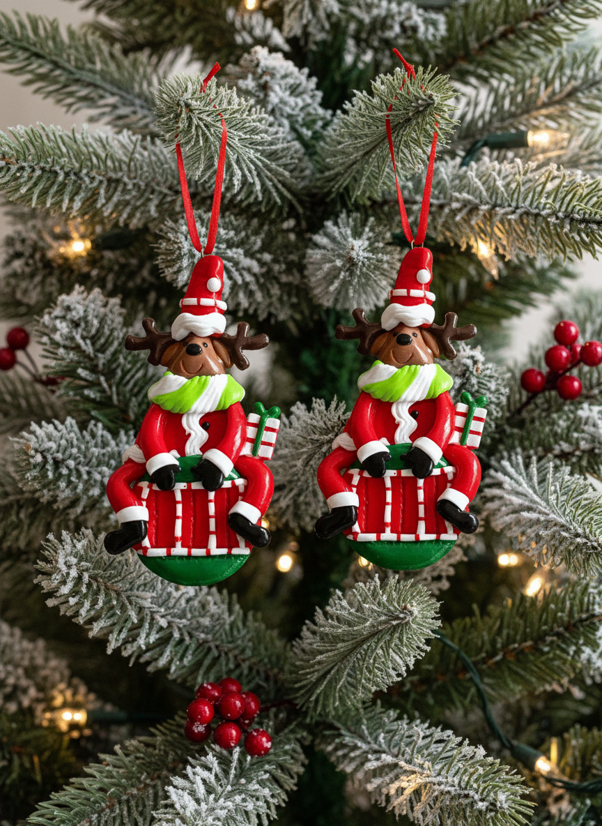 Christmas Duo Deer Hanging - Set of 2