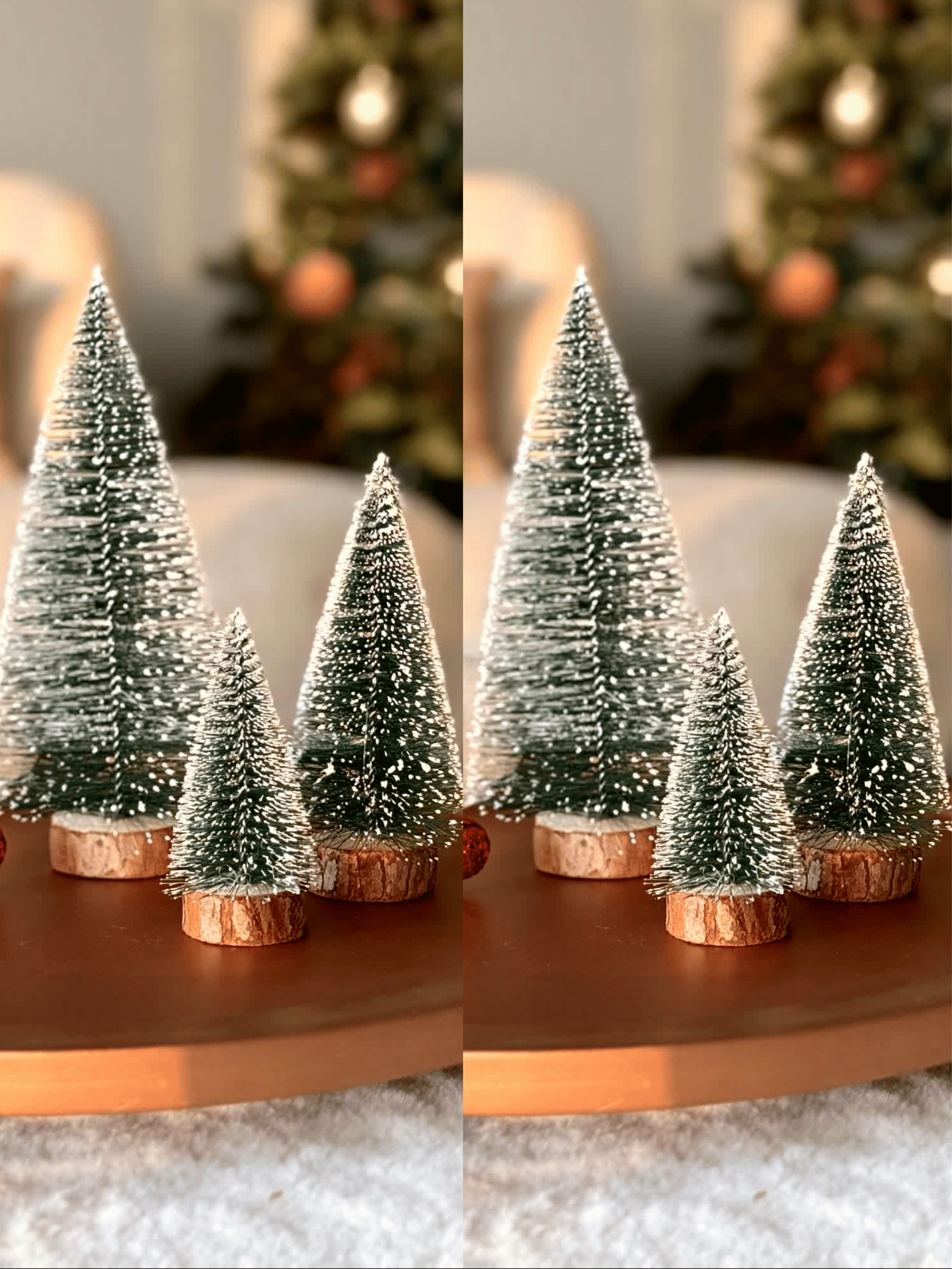 Christmas Frosted Tree - Set of 6