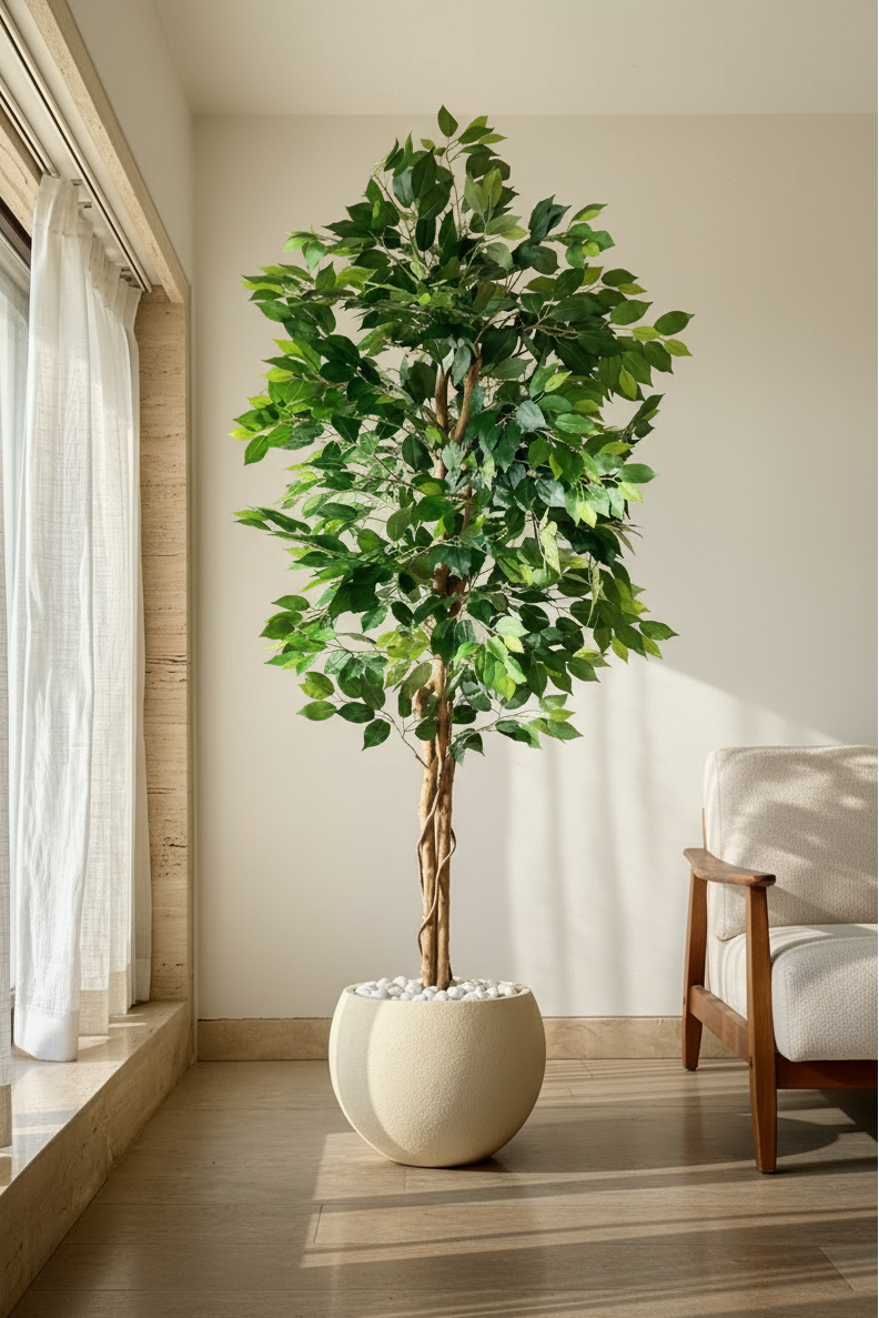 Artificial Dried Ficus Plant - 6.5 Feet