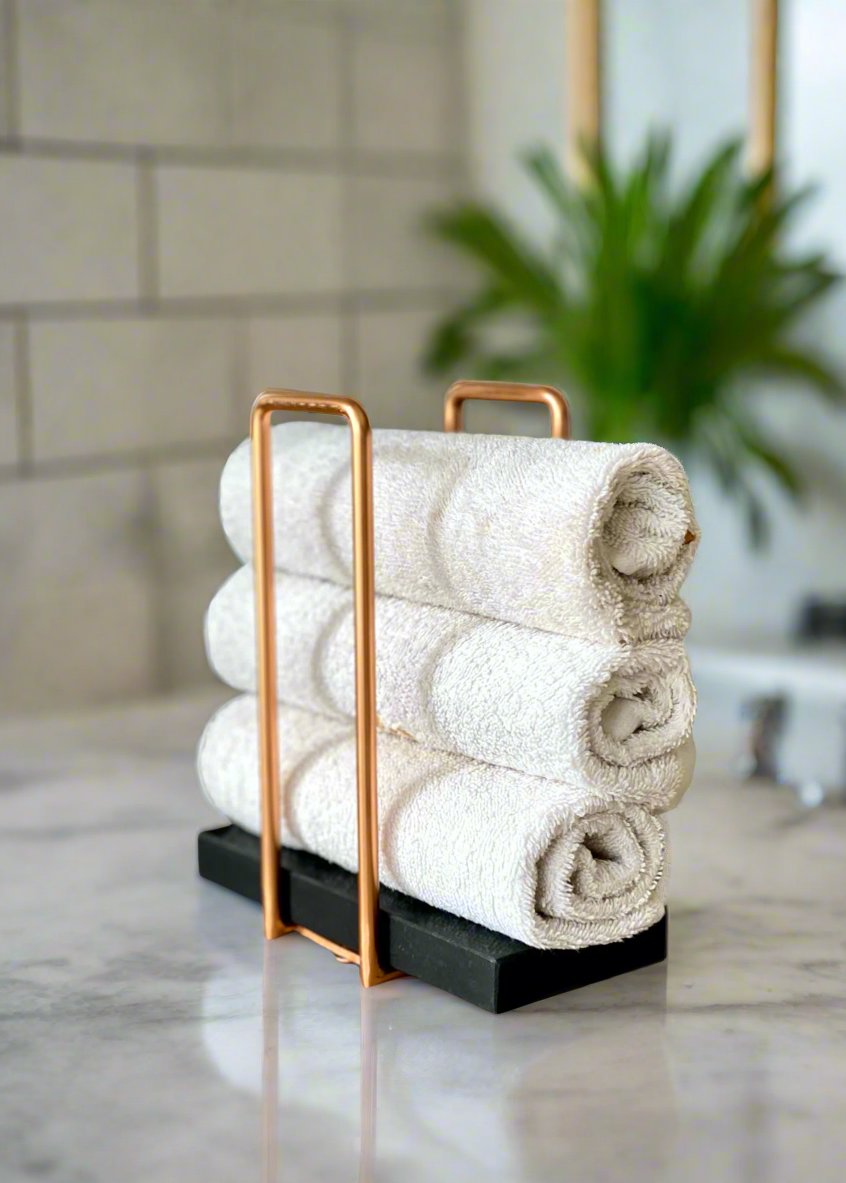 Imperial Napkin Holder - Black & Rose Gold