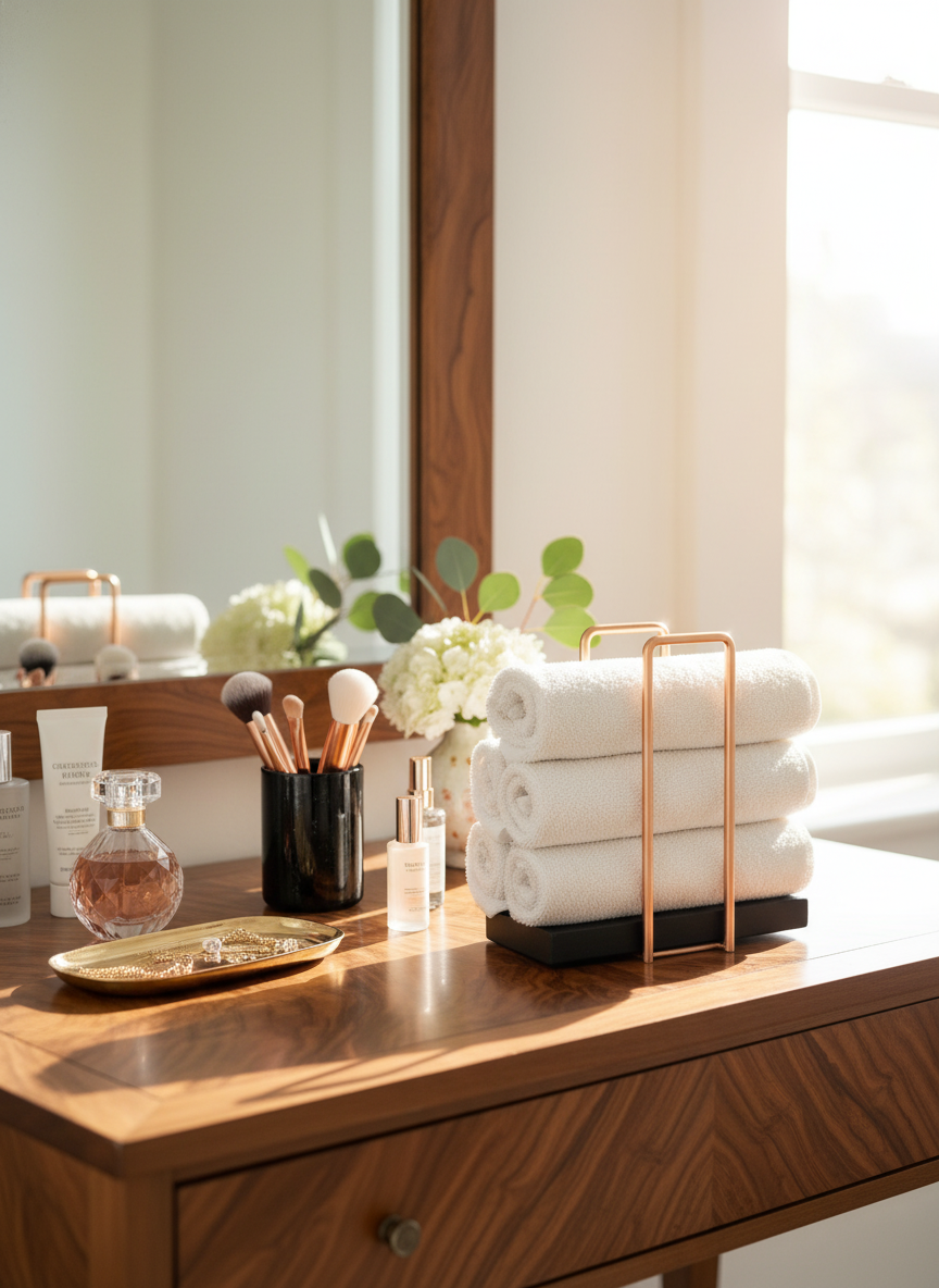 Imperial Napkin Holder - Black & Rose Gold