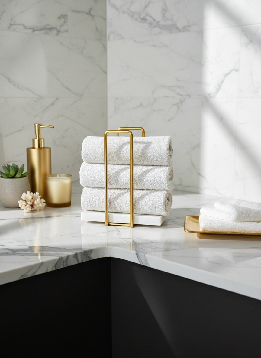 Imperial Napkin Holder - White & Gold