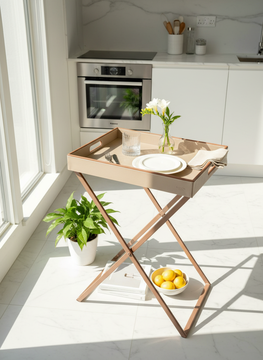 Naples Taupe Butler Tray Table