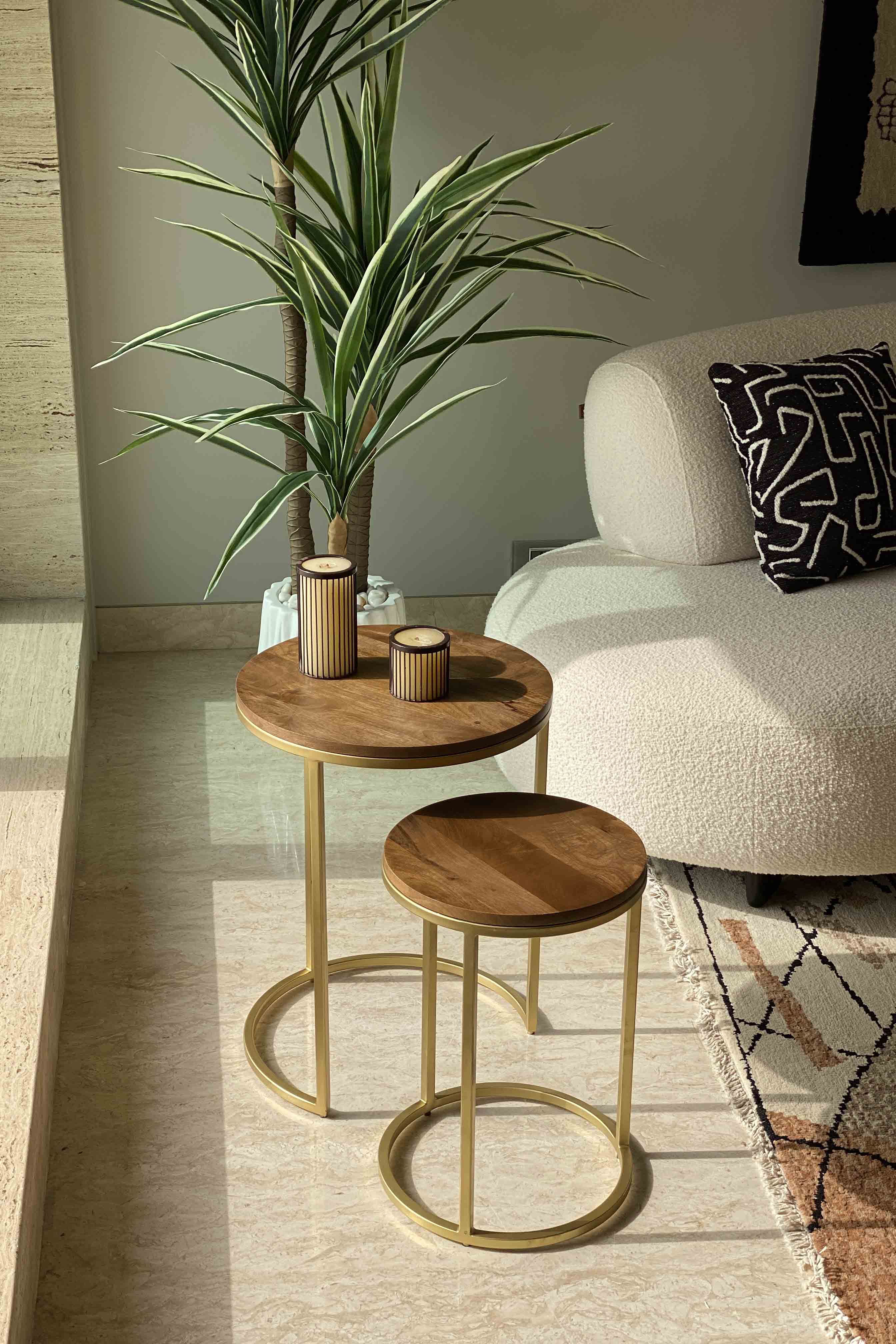 Oxford Brown Wooden Table - Set Of 2