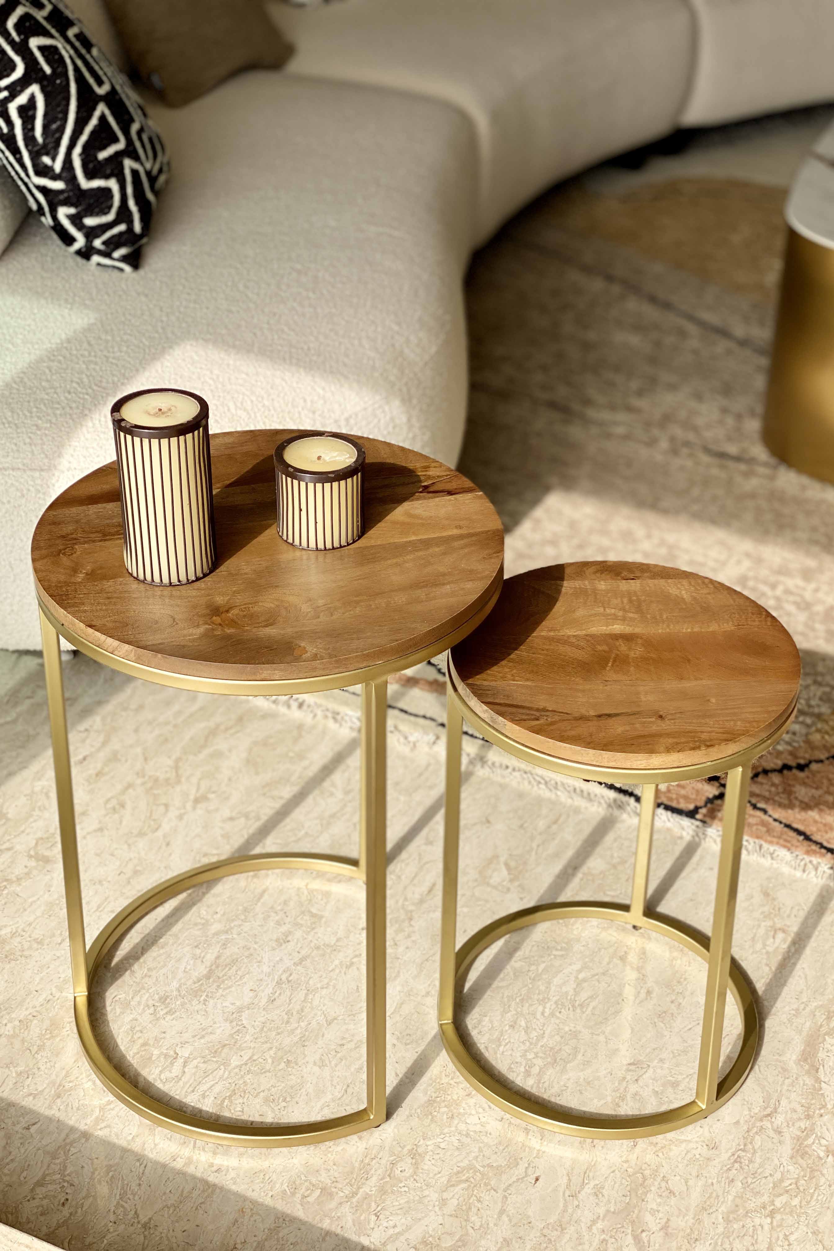 Oxford Brown Wooden Table - Set Of 2