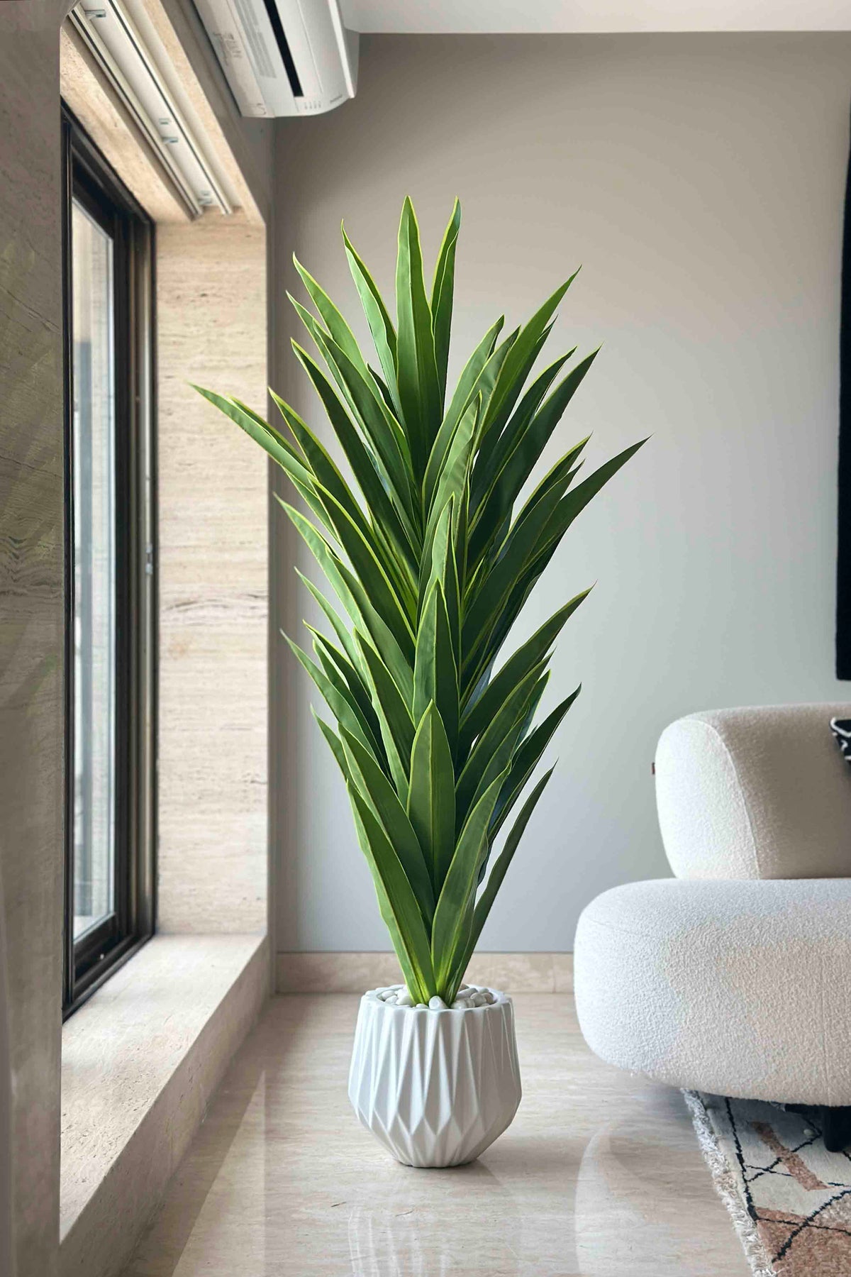 Artificial Green & Yellow Dracaena Plant - 5 Feet