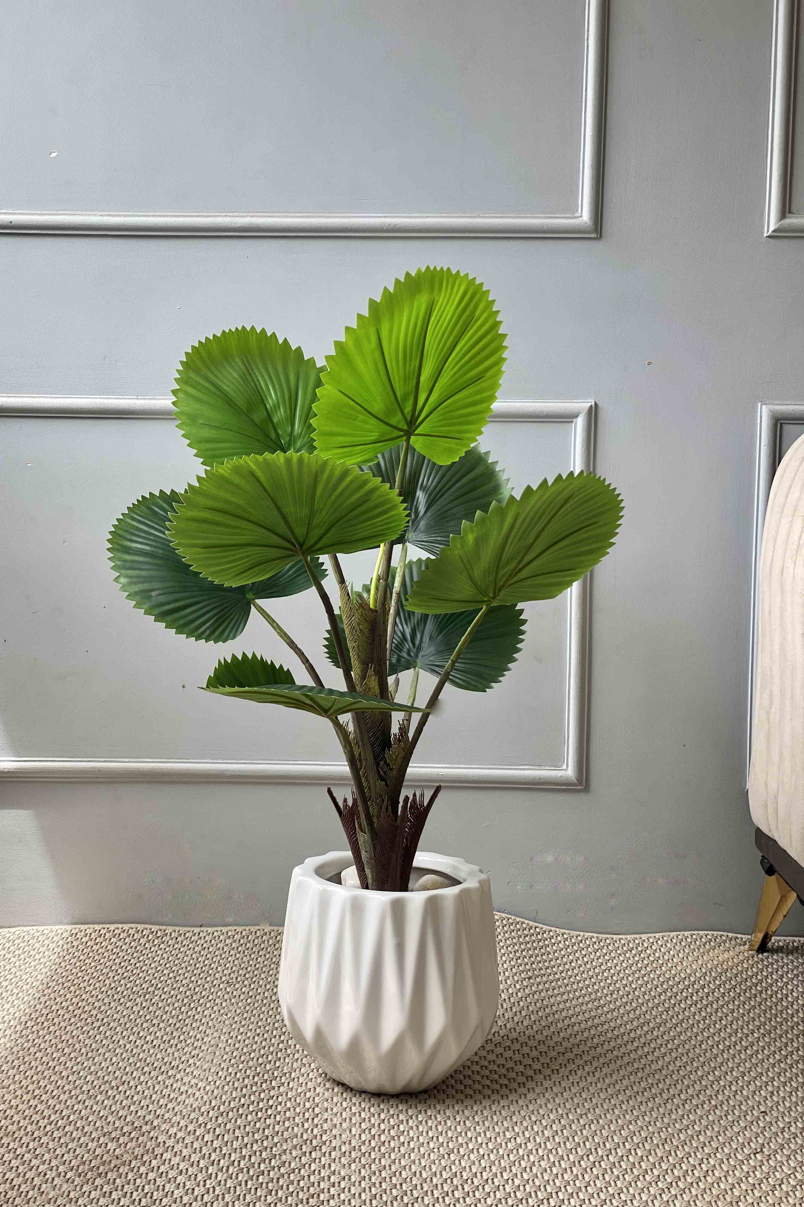 Artificial Fan Palm Plant - 2.5 Feet