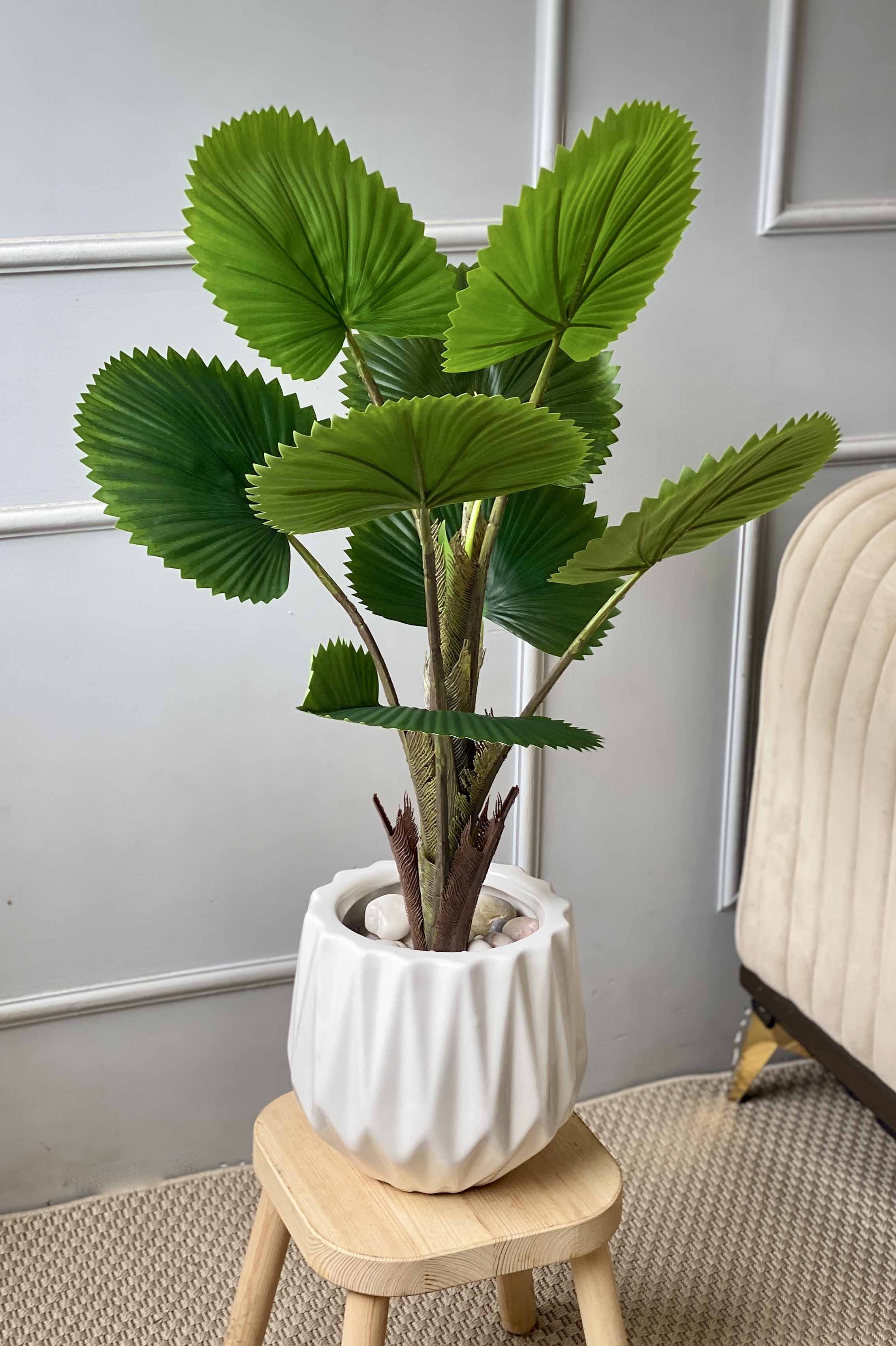 Artificial Fan Palm Plant - 2.5 Feet