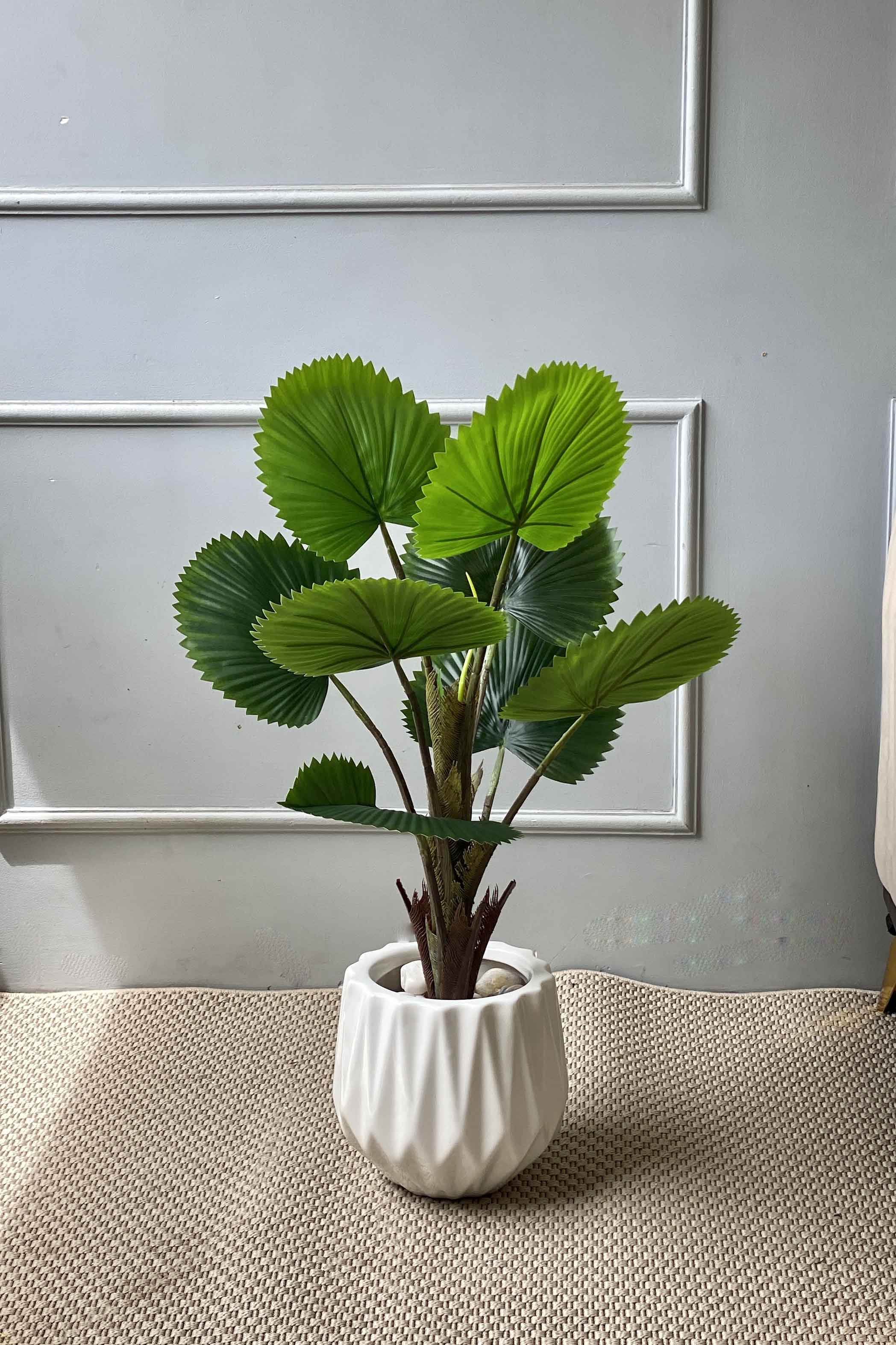 Artificial Fan Palm Plant - 2.5 Feet