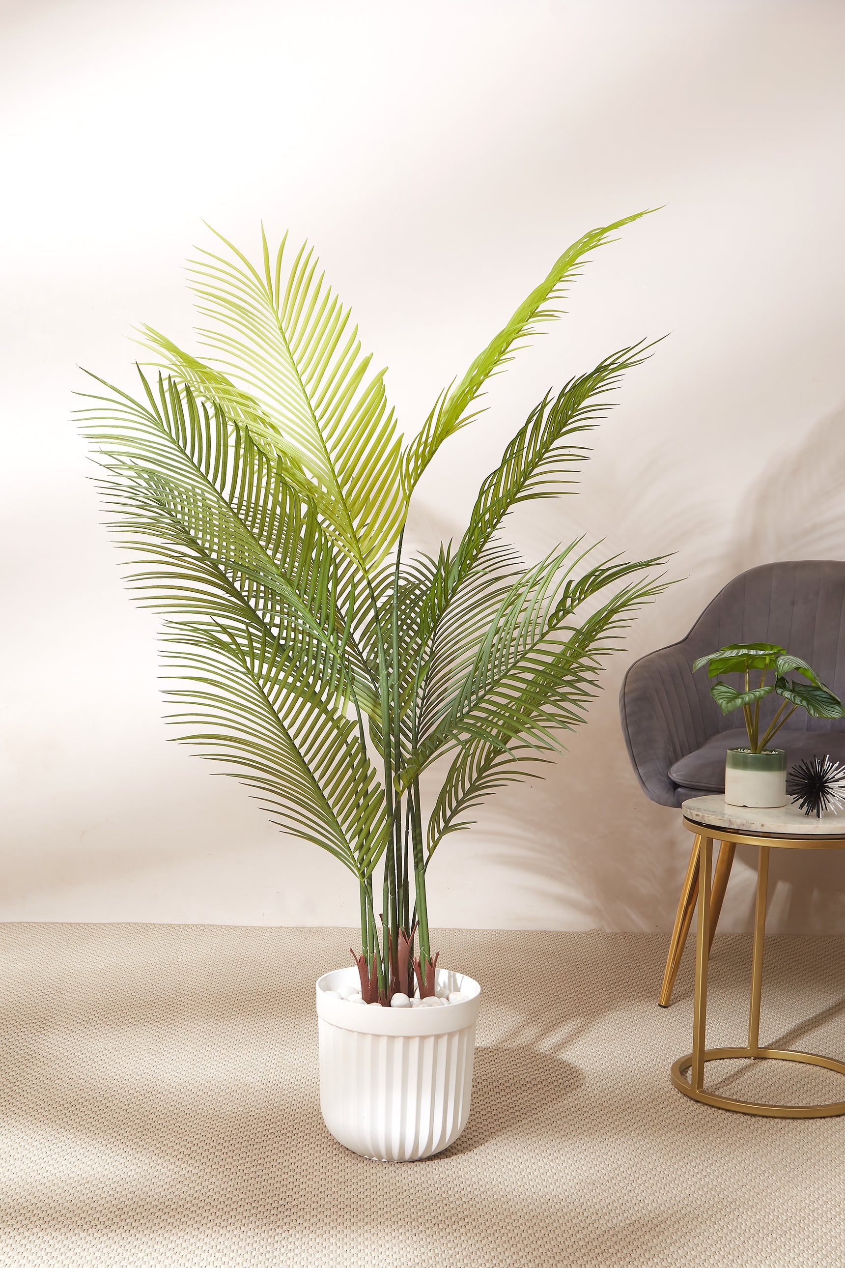 Artificial Dense Areca Plant - 5 Feet (With Black Base Pot)