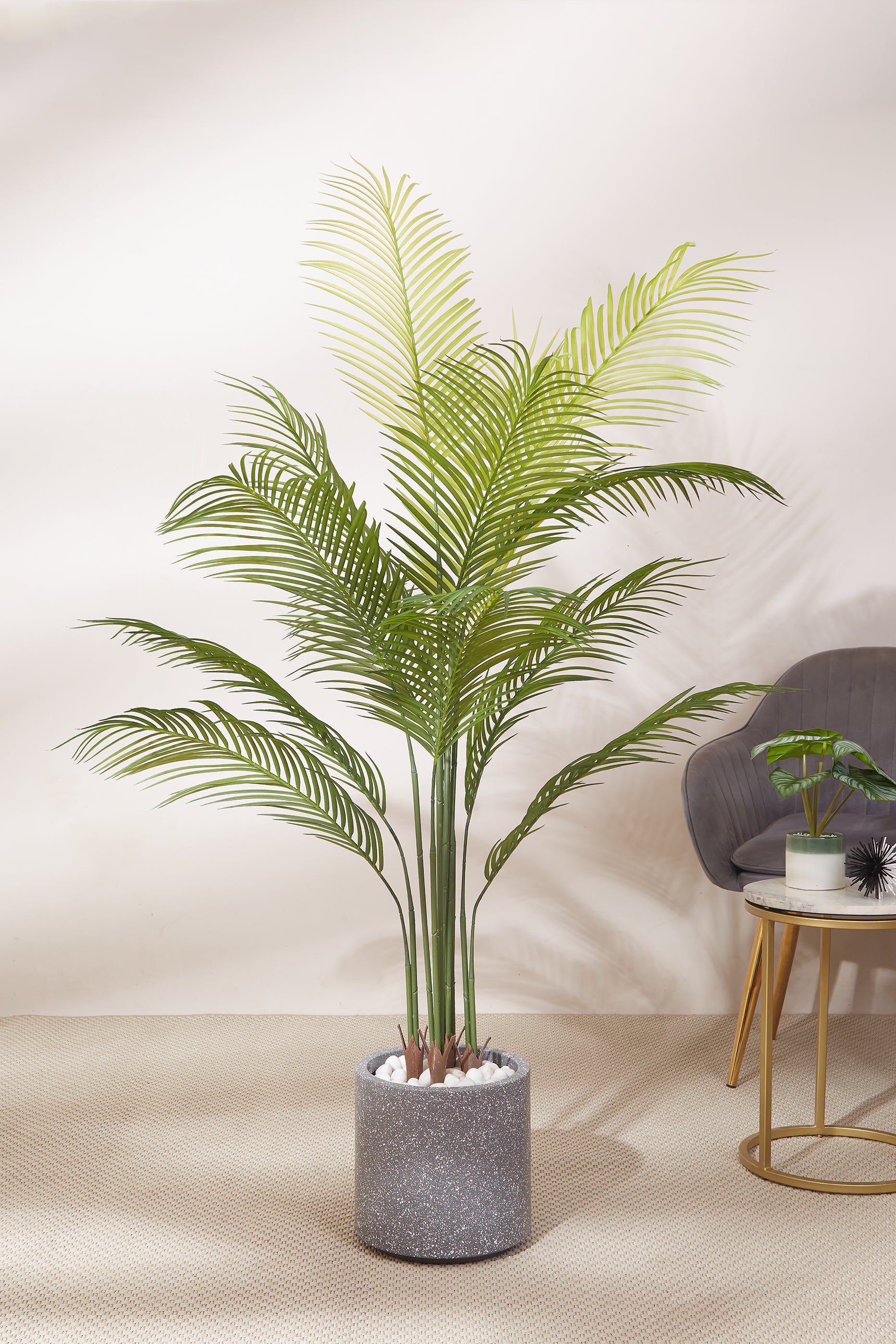 Artificial Dense Areca Plant - 5.5 Feet (With Black Base Pot)