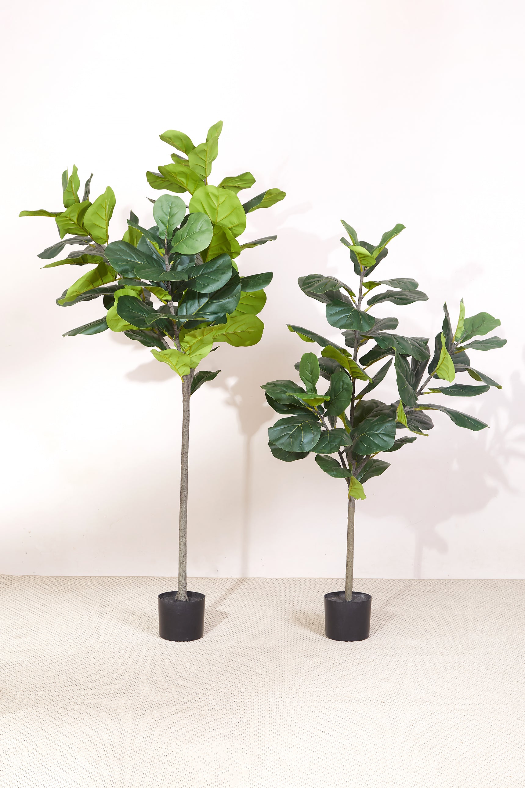 Artificial Wild Fiddle Leaf Plant - 4 Feet (With Black Base Pot)