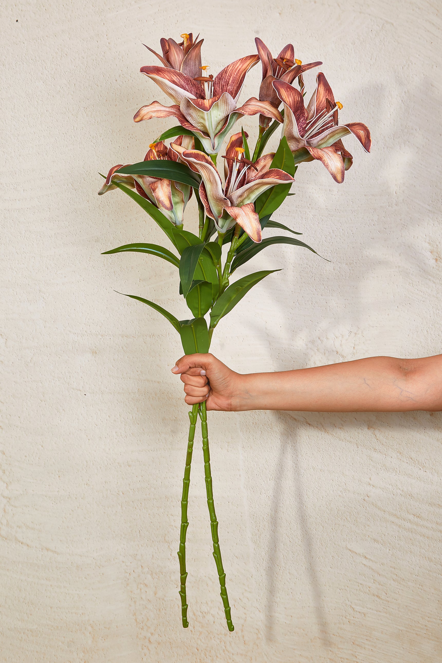Artificial Brown Lily - Set Of 2