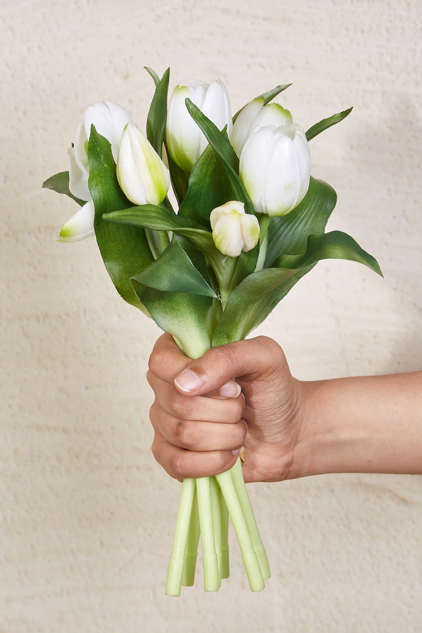 Artificial White Tulip Flower Bunch