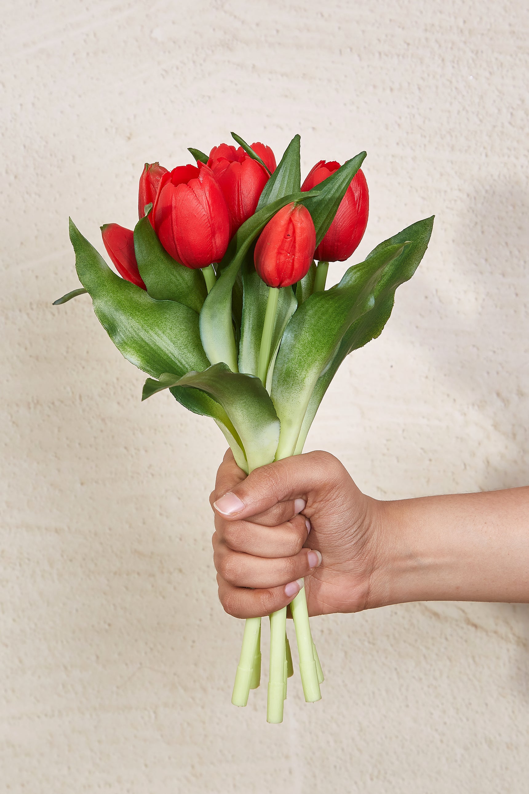 Artificial Red Tulip Flower Bunch
