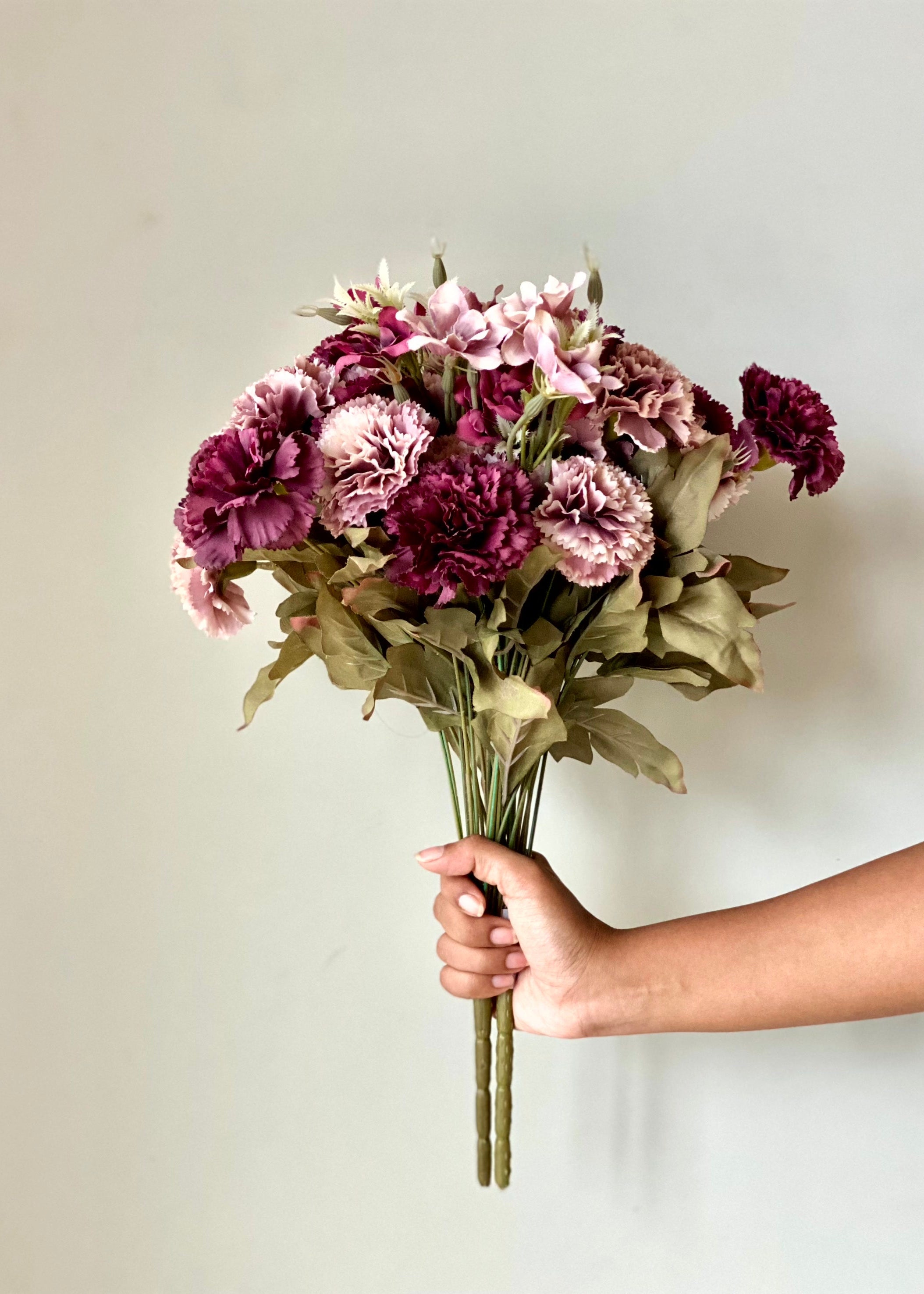 Artificial Mixed Carnation Flower - Set of 2