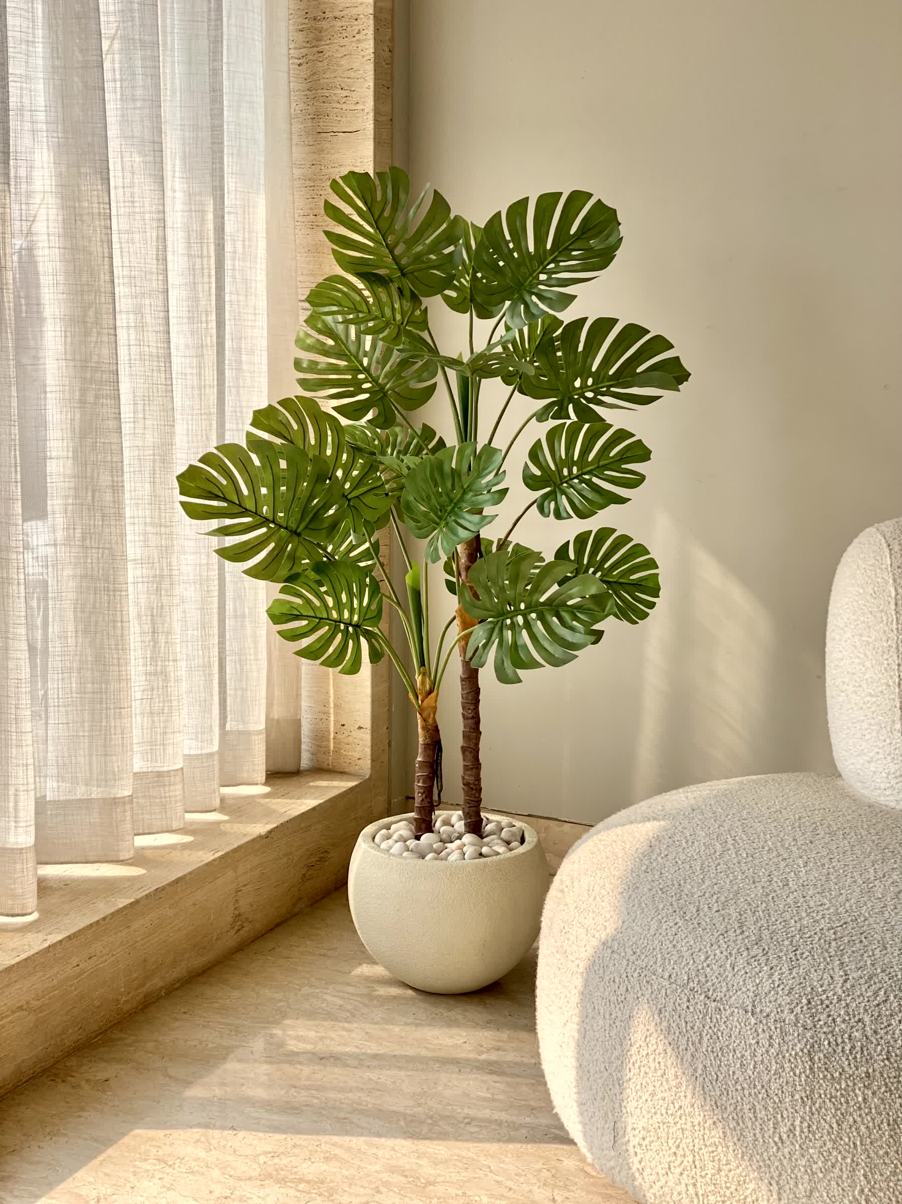 Artificial Dual Monstera Plant - 4 Feet