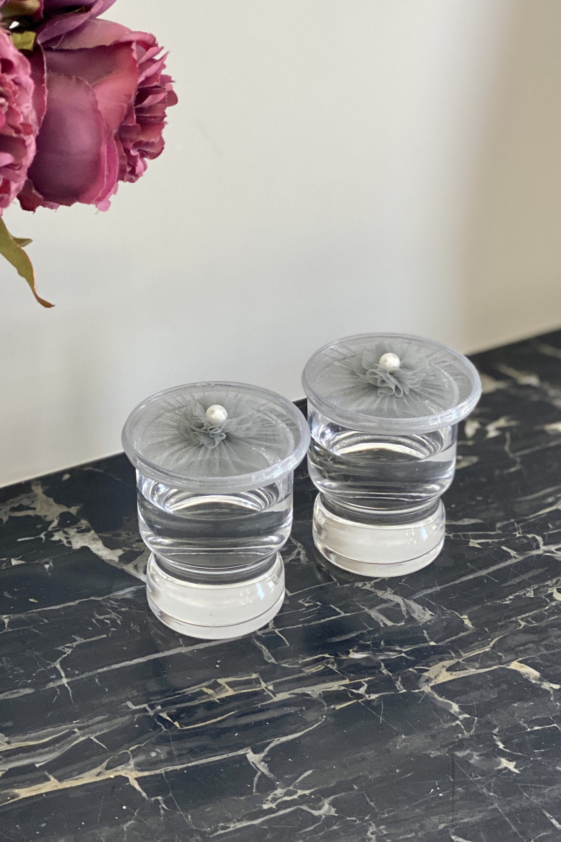 Grey Mesh Glass Cover - (Set Of 6)